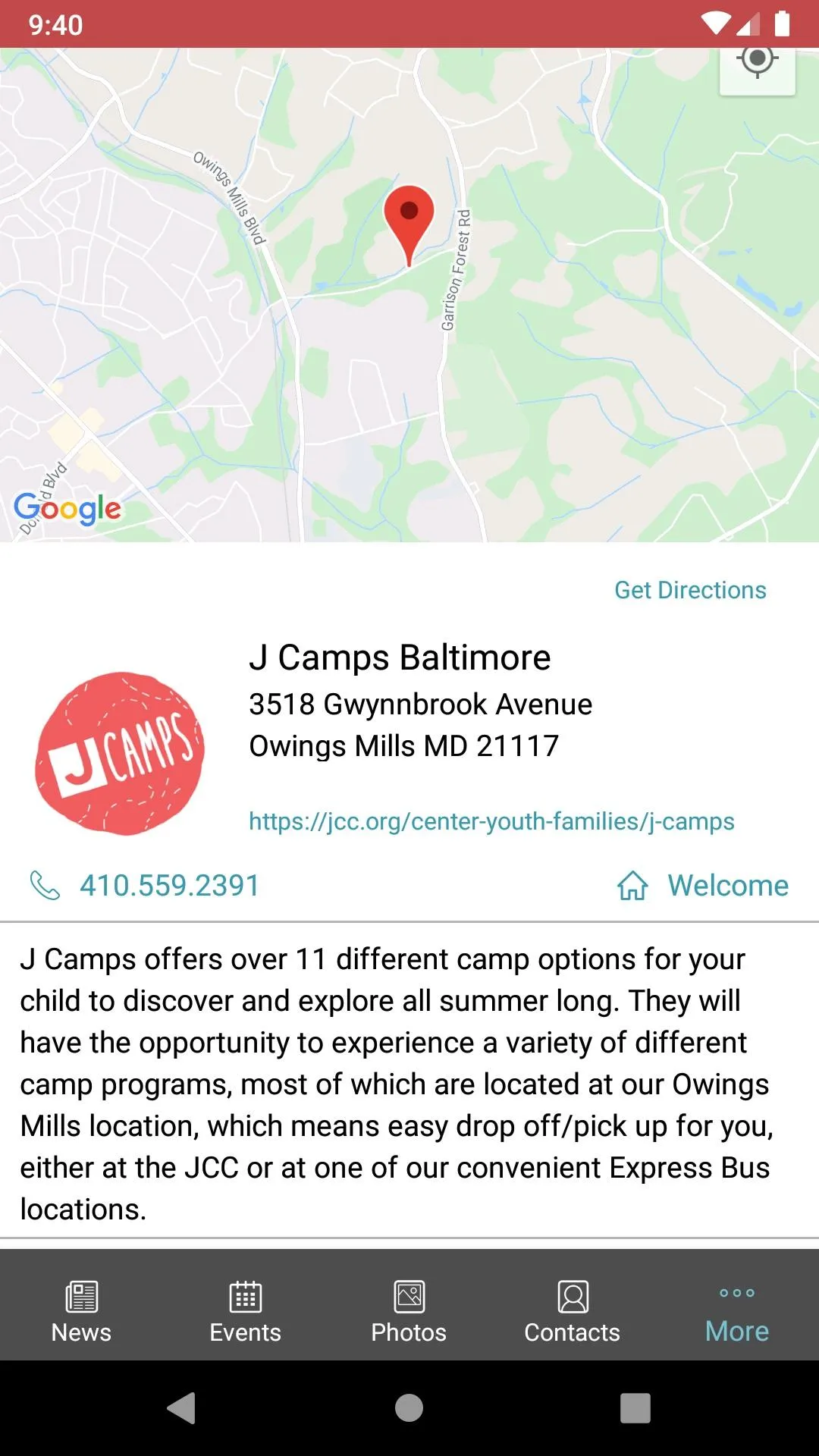 J Camps Baltimore | Indus Appstore | Screenshot