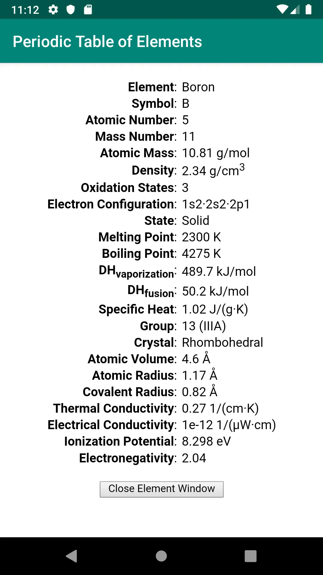 Periodic Table of Elements | Indus Appstore | Screenshot