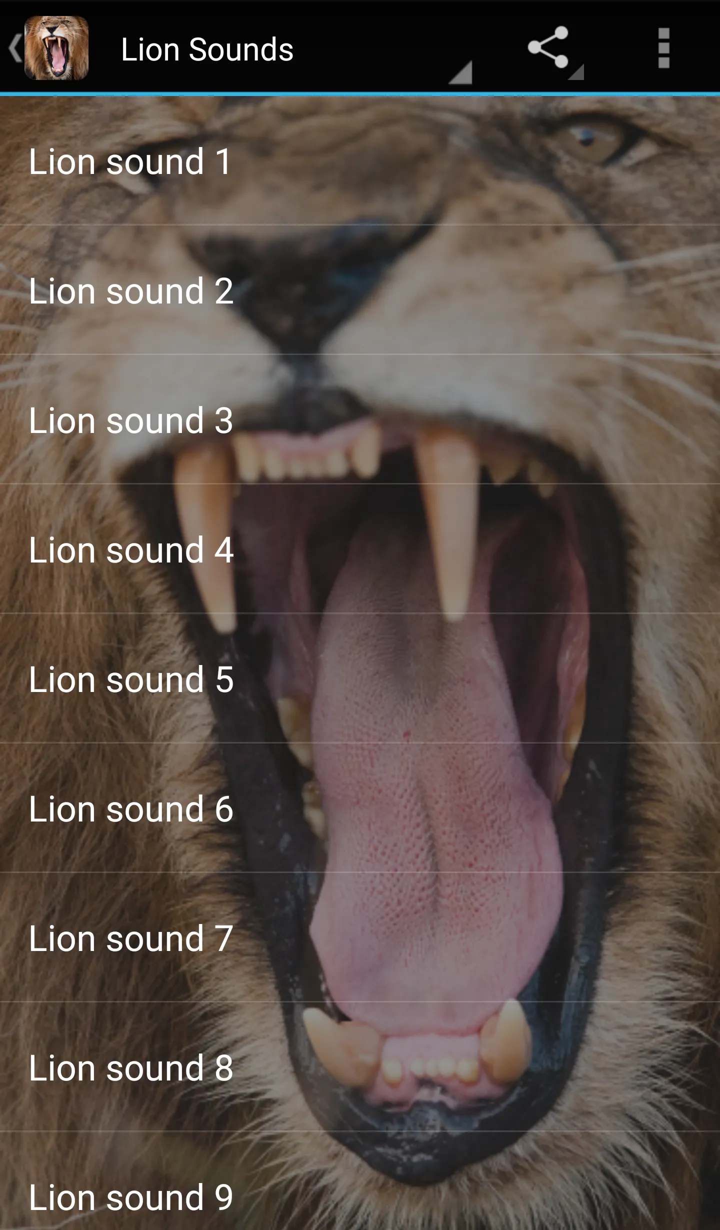 Lion Sounds | Indus Appstore | Screenshot