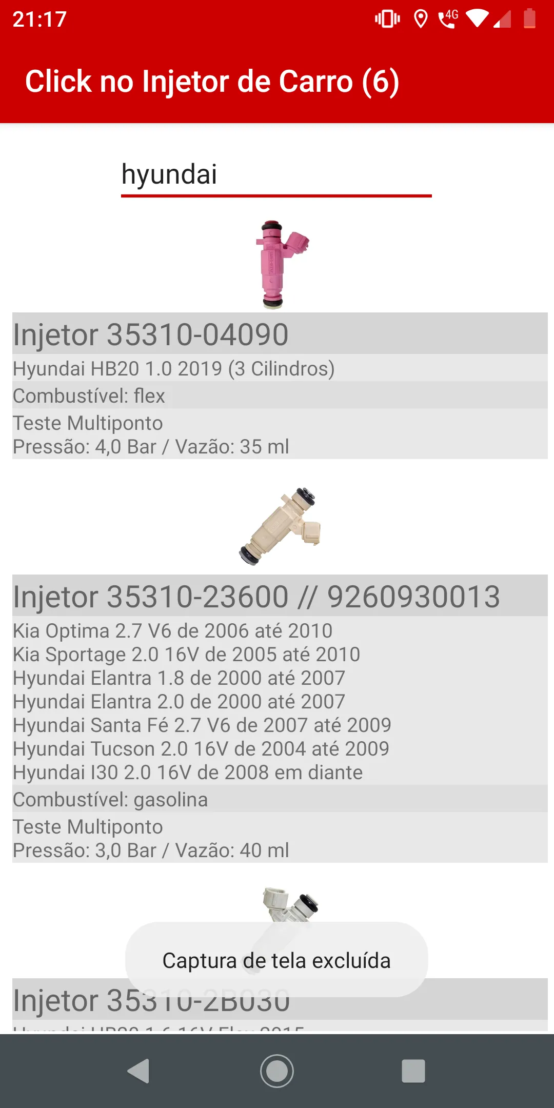 Tabela de vazão de injetores K | Indus Appstore | Screenshot