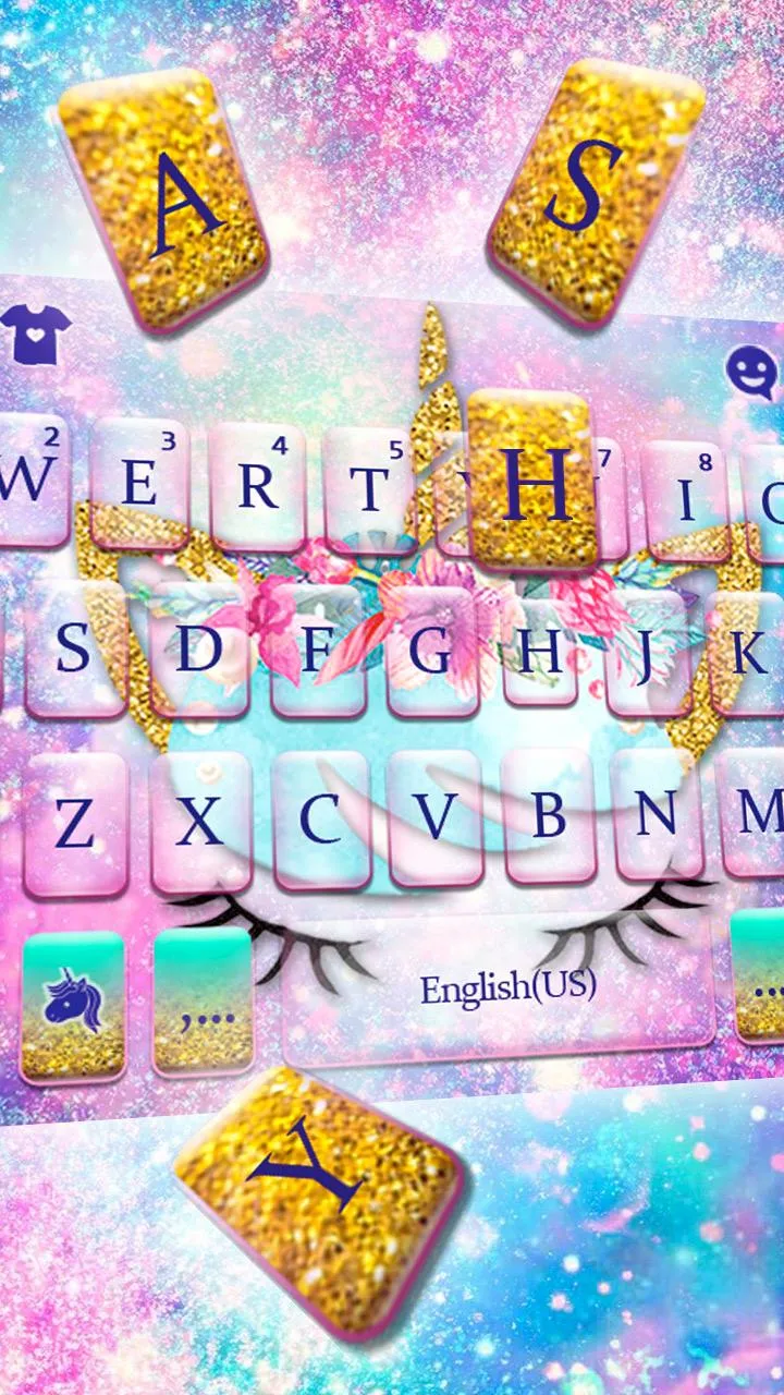 Galaxy Flower Unicorn Keyboard | Indus Appstore | Screenshot