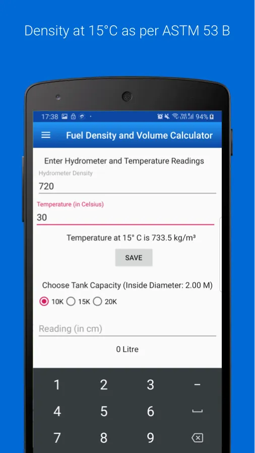 Fuel Density and Volume Calc | Indus Appstore | Screenshot