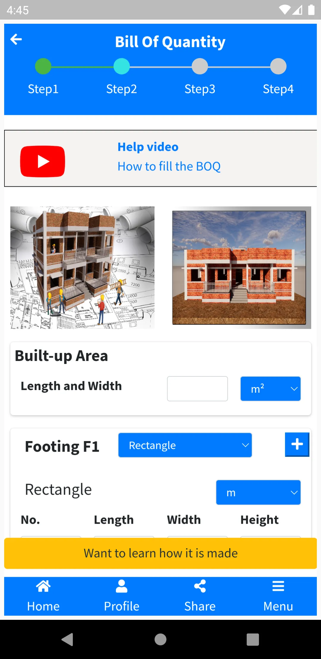 Quick Building Estimation | Indus Appstore | Screenshot