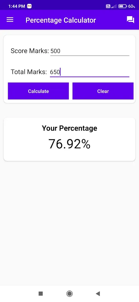 Students Marks Percentage Calc | Indus Appstore | Screenshot