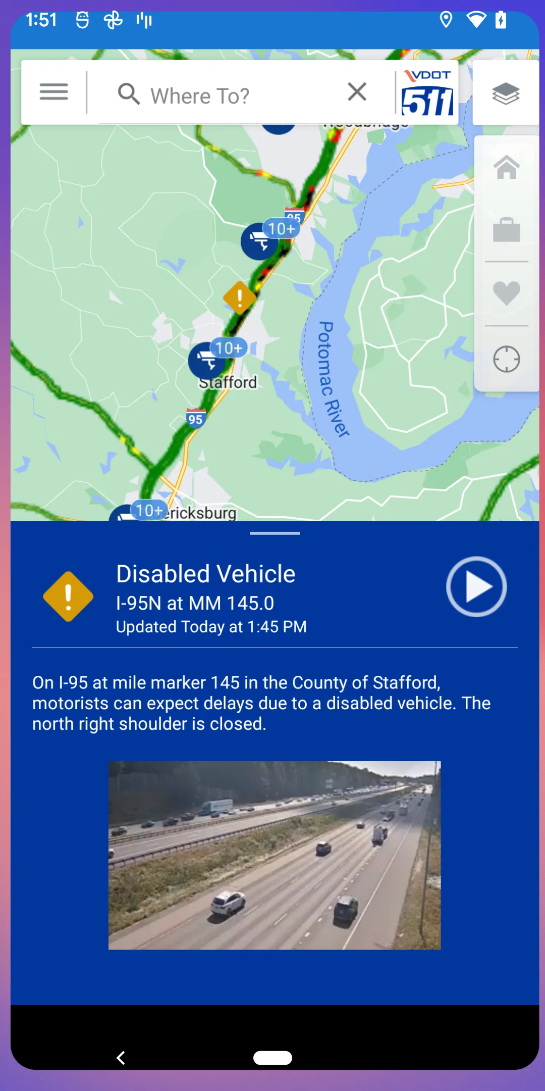 VDOT 511 Virginia Traffic | Indus Appstore | Screenshot