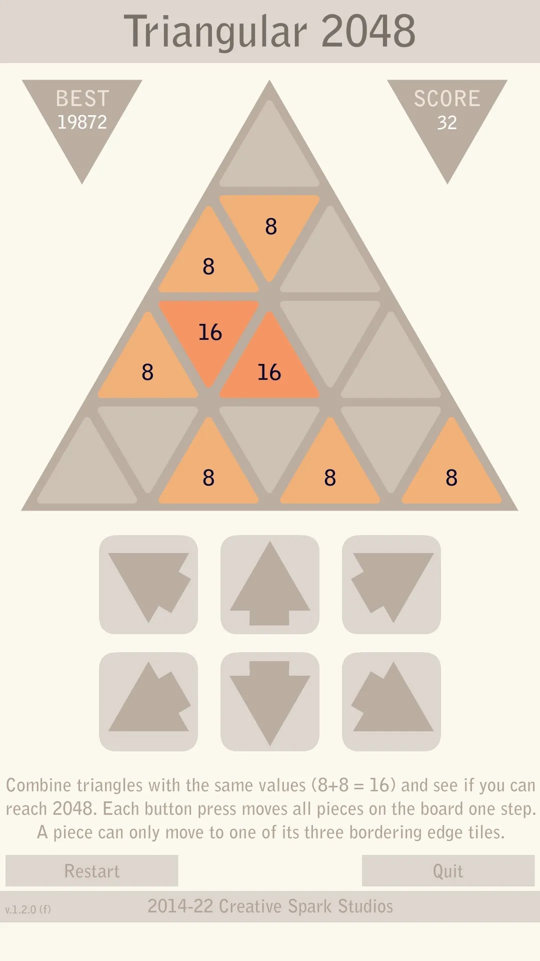 Triangular 2048 - Logic Puzzle | Indus Appstore | Screenshot