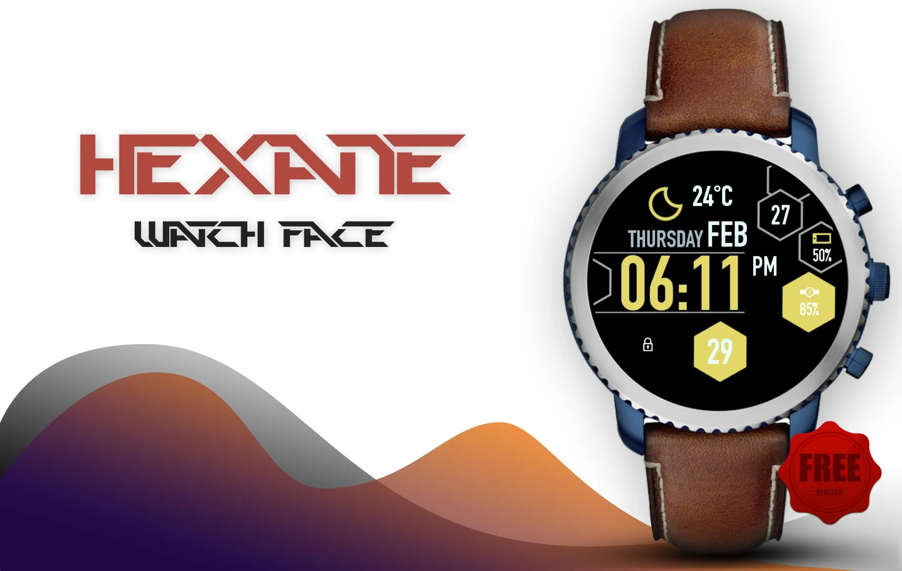 Hexane Digital Watch Face | Indus Appstore | Screenshot