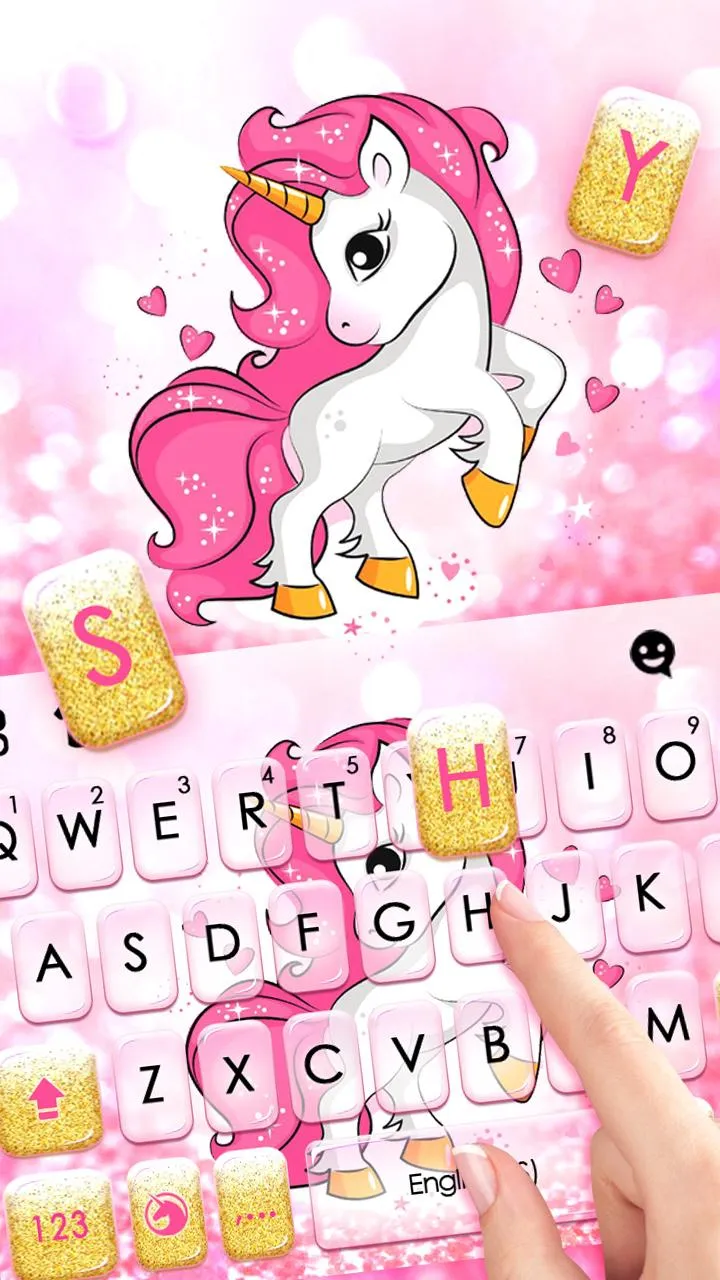 Pink Glitter Unicorn Theme | Indus Appstore | Screenshot