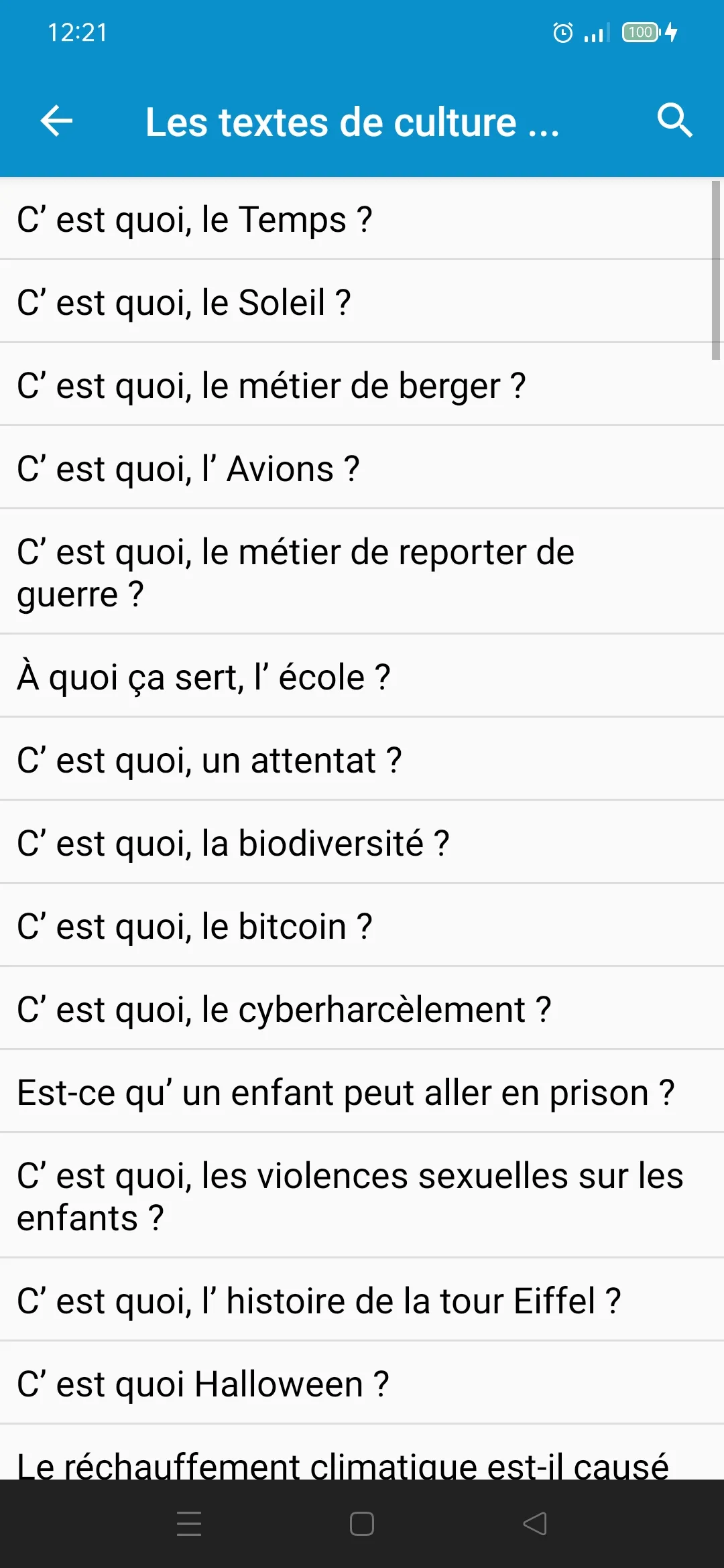 Textes français | Indus Appstore | Screenshot