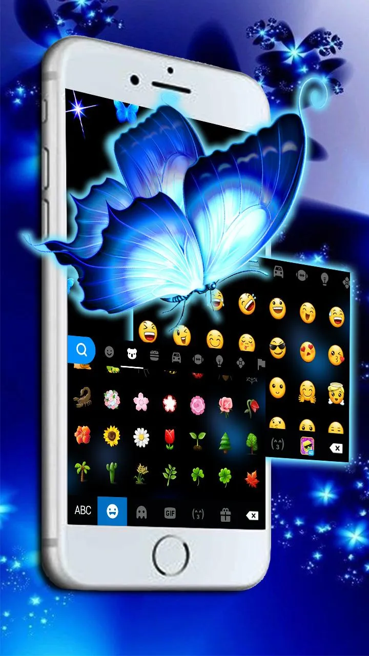 Neon Diamond Butterfly Keyboar | Indus Appstore | Screenshot