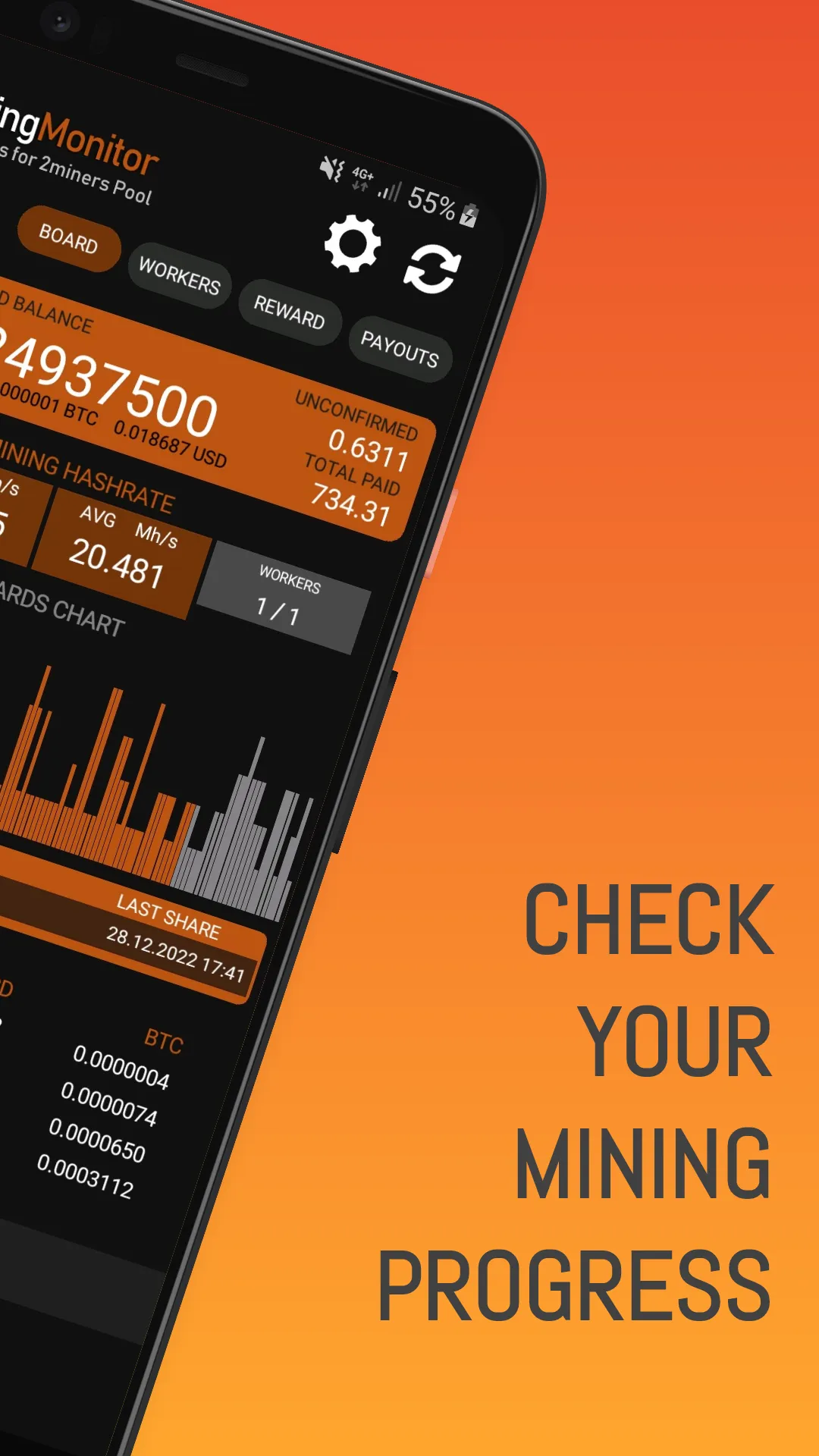 Mining Monitor 4 2miners Pool | Indus Appstore | Screenshot