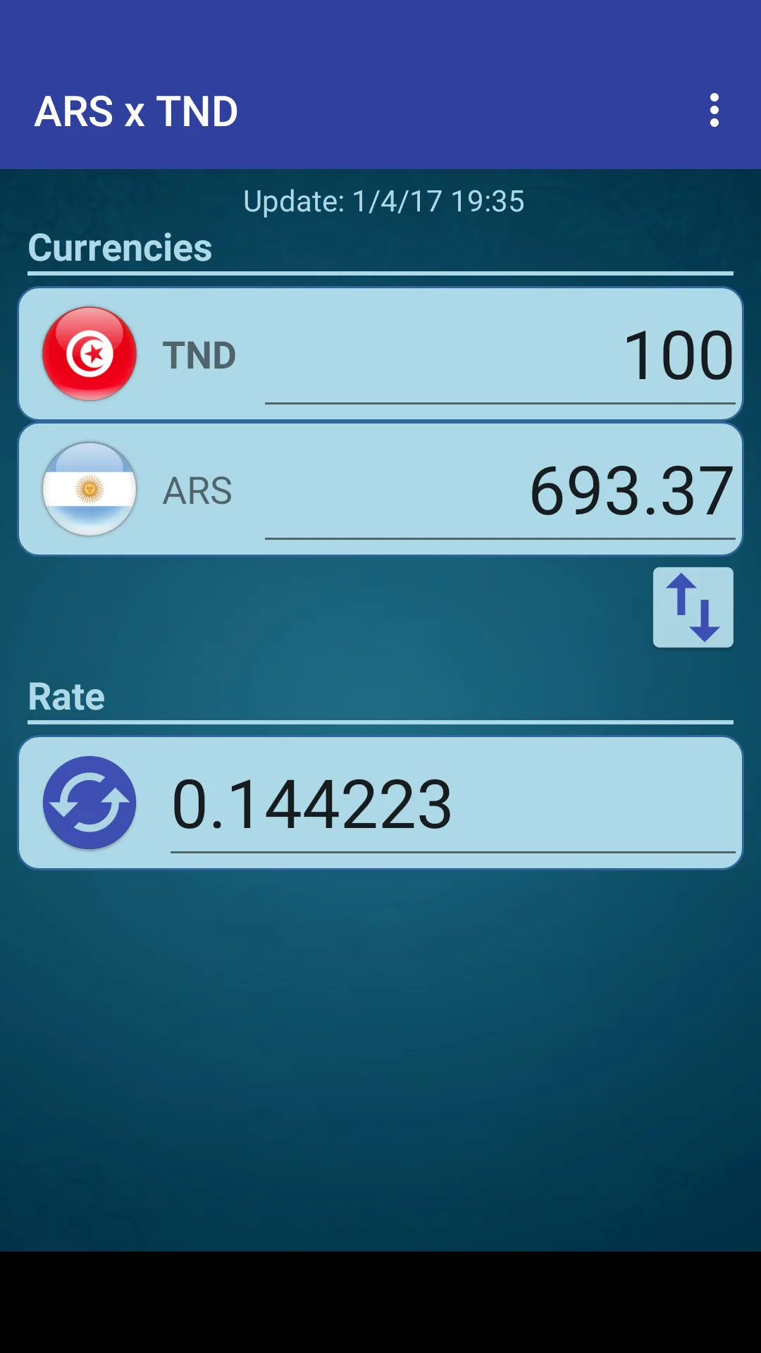 Arg. Peso x Tunisian Dinar | Indus Appstore | Screenshot