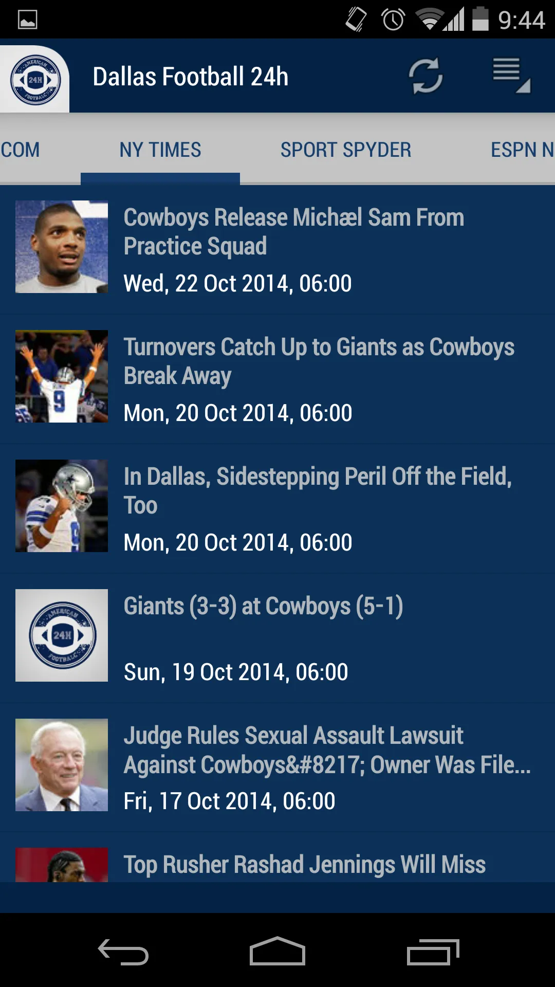 Dallas Football 24h | Indus Appstore | Screenshot