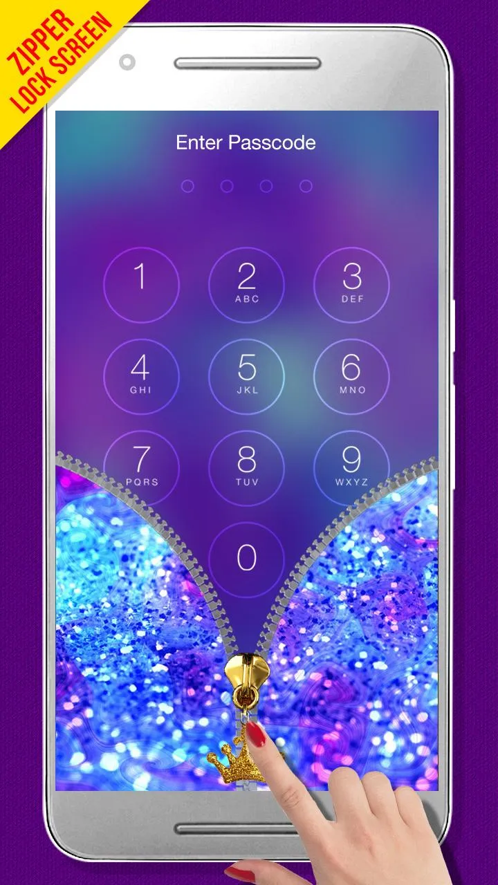 Glitter Zipper Lock Screen | Indus Appstore | Screenshot