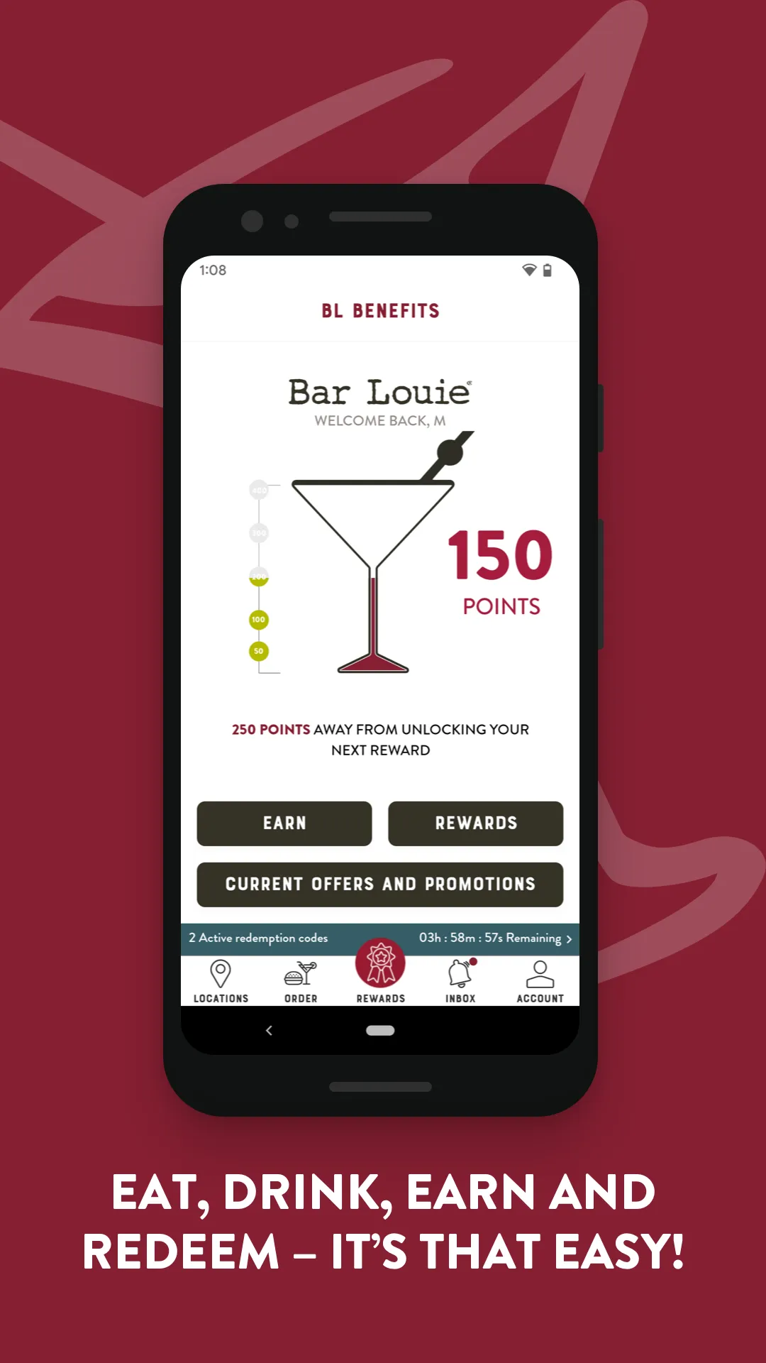 Bar Louie Rewards | Indus Appstore | Screenshot