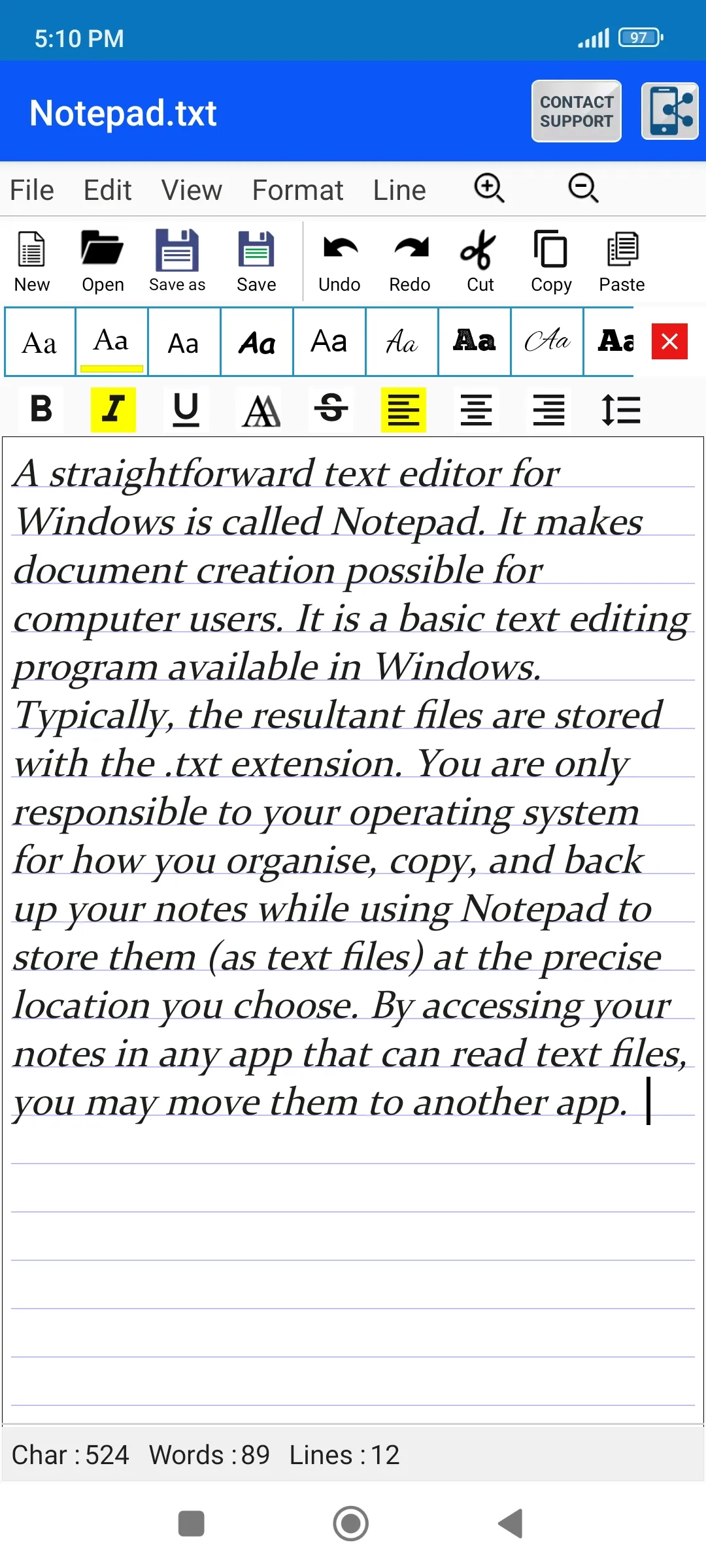 Edit Text Files TXT File Maker | Indus Appstore | Screenshot