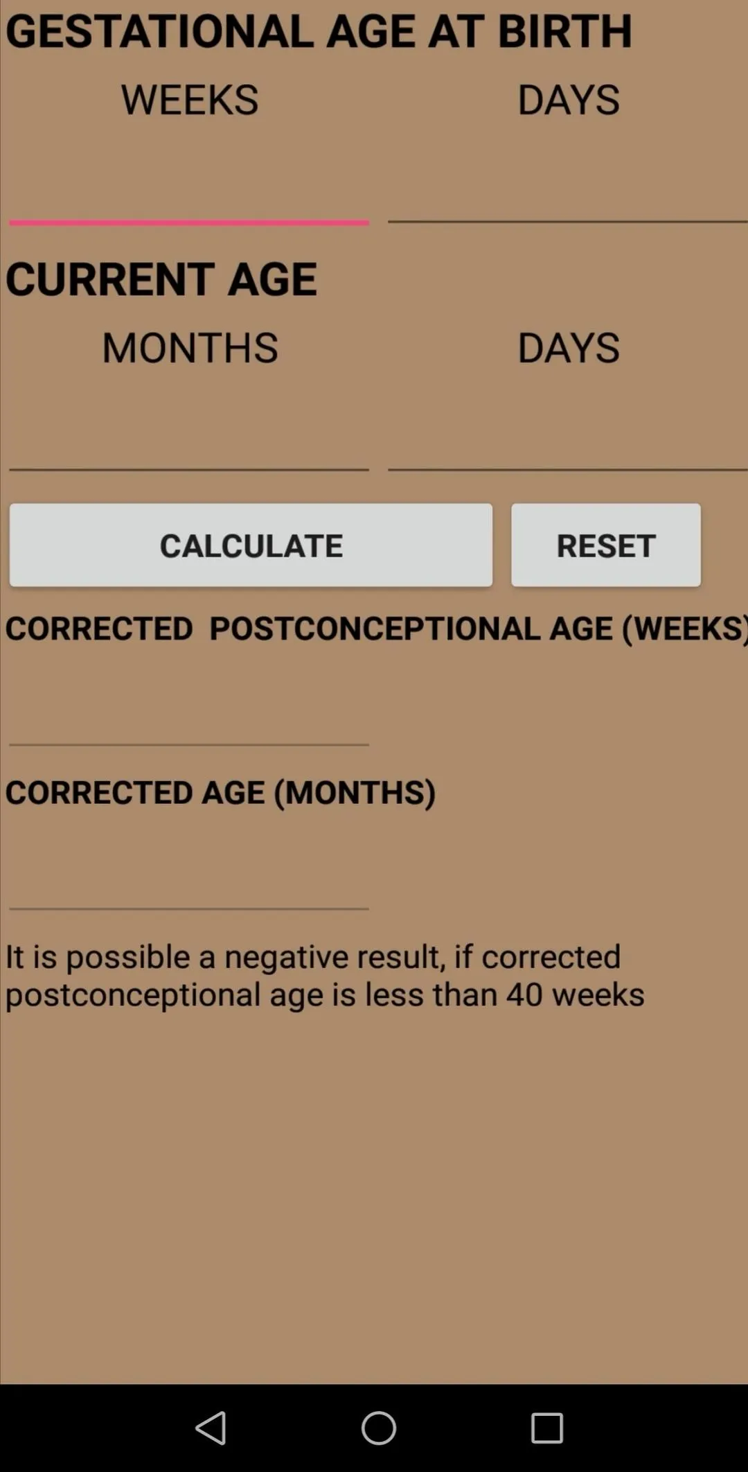 Preterm Corrected Age Calculat | Indus Appstore | Screenshot