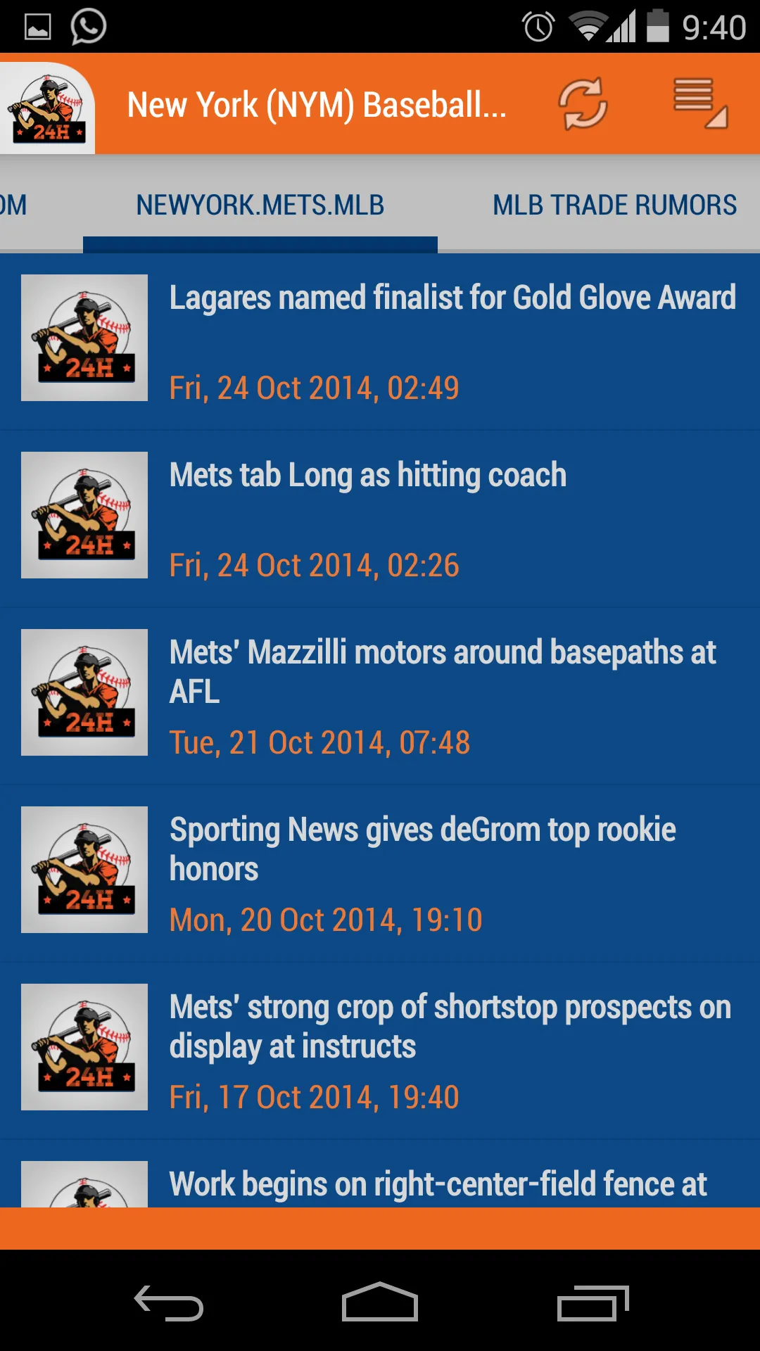 New York (NYM) Baseball 24h | Indus Appstore | Screenshot