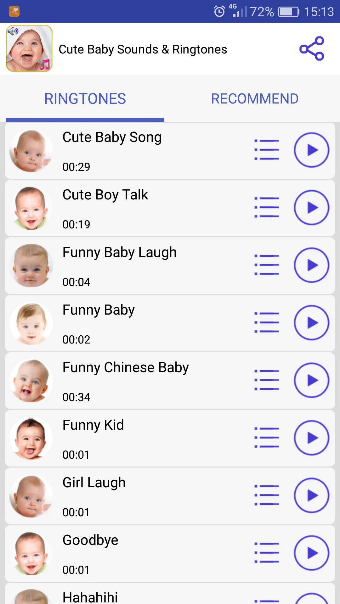 Cute Baby Sounds & Ringtones | Indus Appstore | Screenshot