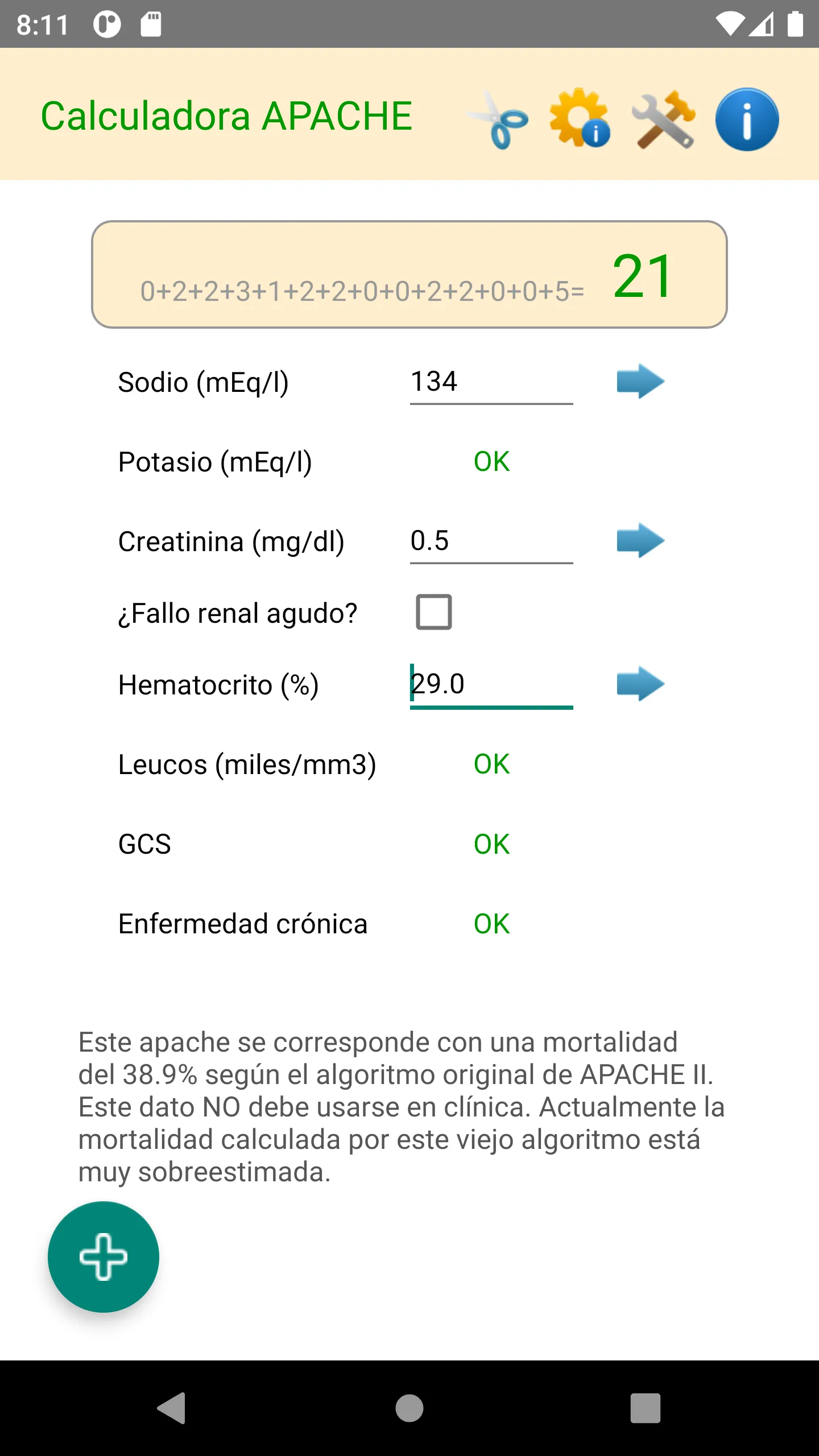 APACHE II Calc | Indus Appstore | Screenshot