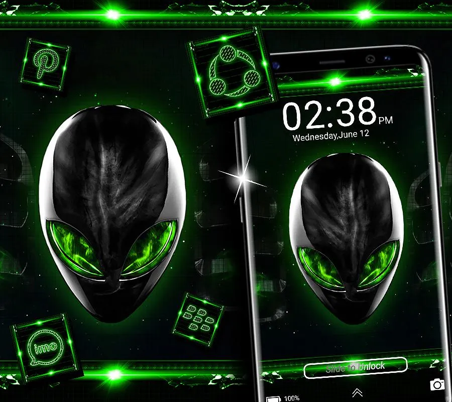 Alien Green Launcher Theme | Indus Appstore | Screenshot