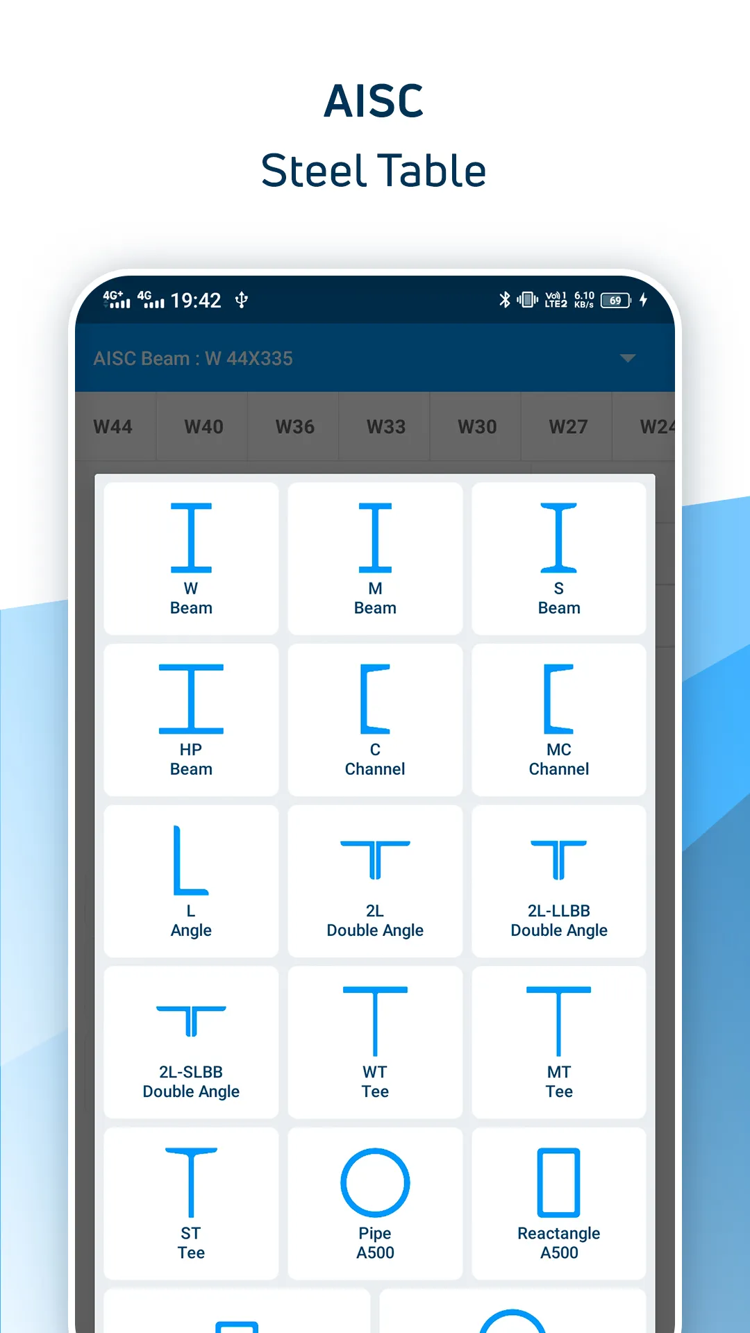 AISC Steel Table | Indus Appstore | Screenshot