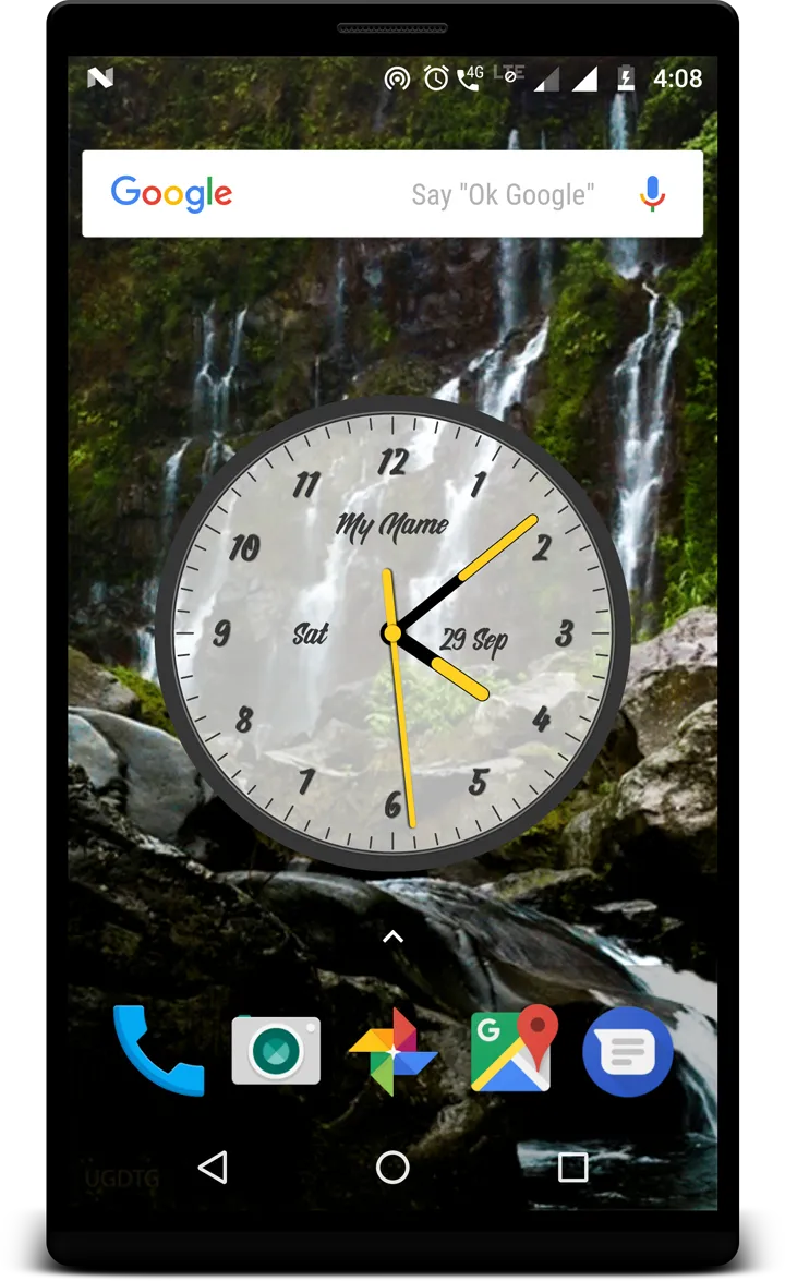 Waterfall with analog clock | Indus Appstore | Screenshot