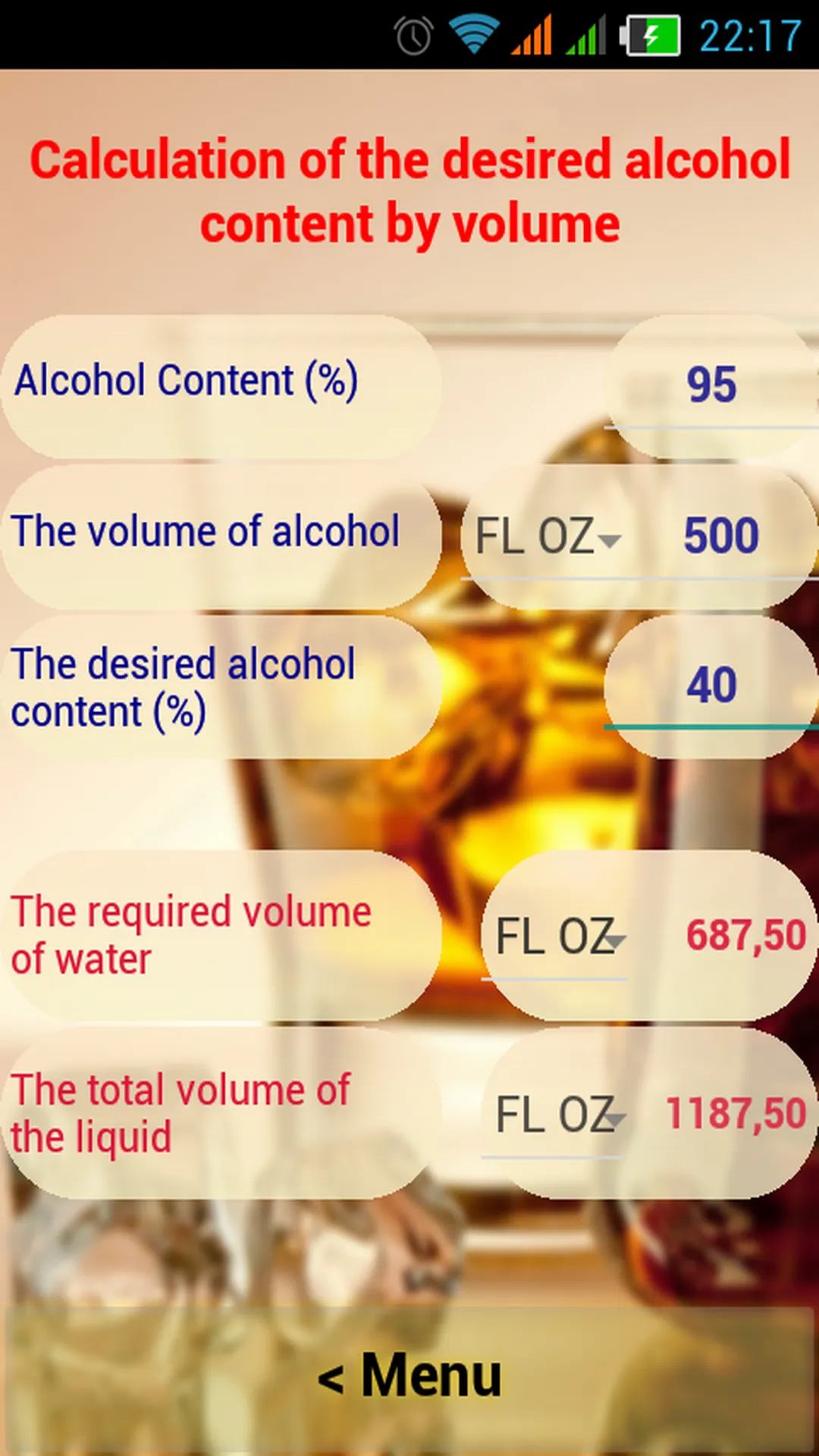 Alcohol Calculator | Indus Appstore | Screenshot