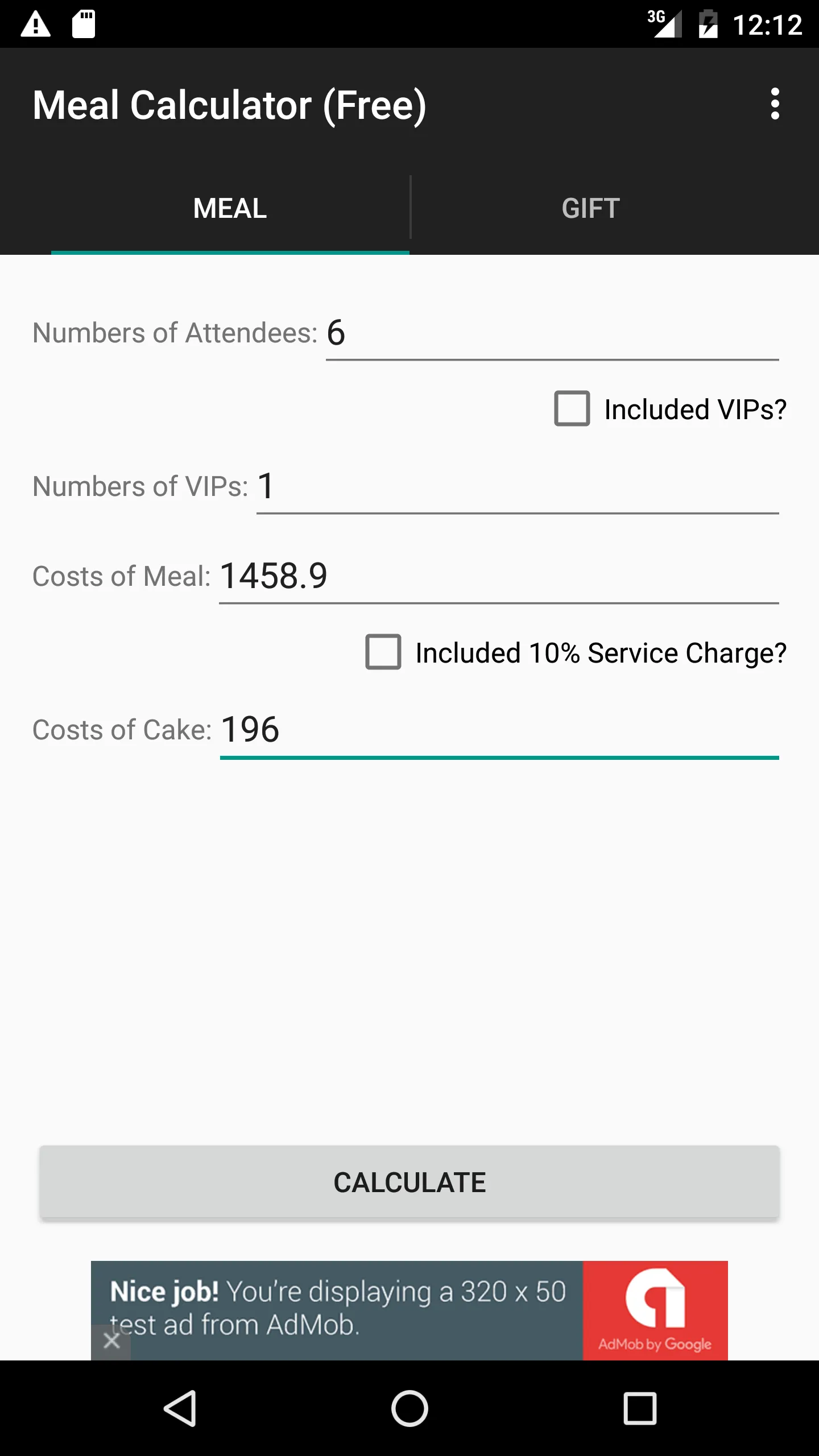 Meal Calculator (Ads) | Indus Appstore | Screenshot