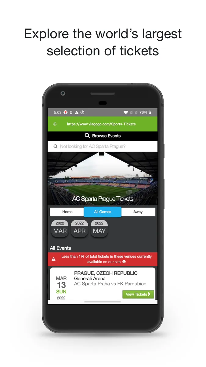 viagogo Tickets | Indus Appstore | Screenshot