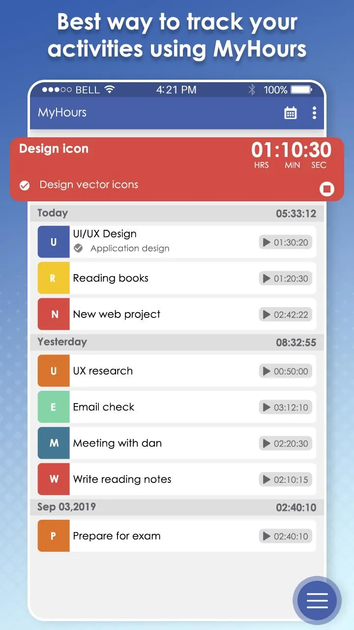 MyHours : Track Your Hours, Ti | Indus Appstore | Screenshot