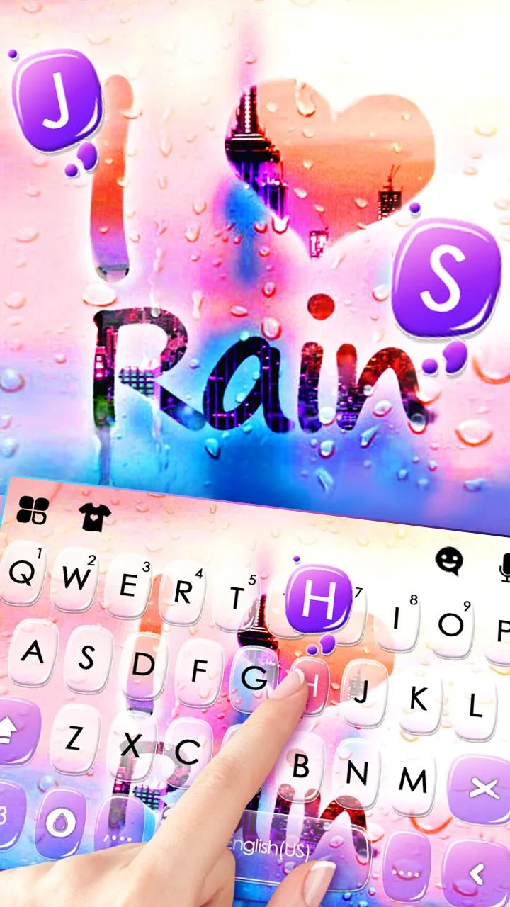 Color Raindrops Keyboard Theme | Indus Appstore | Screenshot