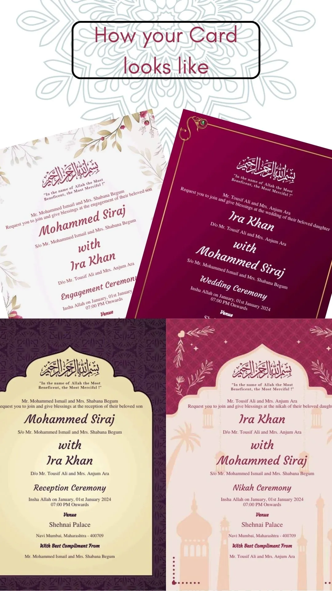 Muslim Wedding Card Maker | Indus Appstore | Screenshot