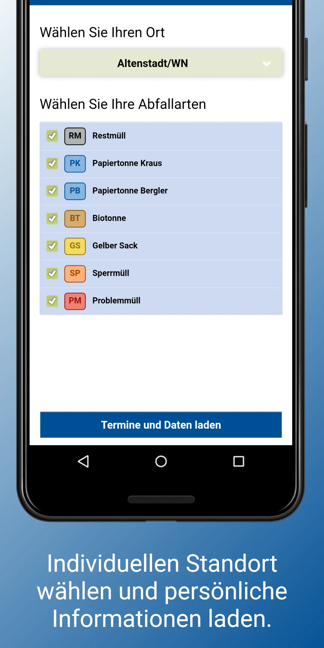 Neustadt / Waldnaab Abfall-App | Indus Appstore | Screenshot