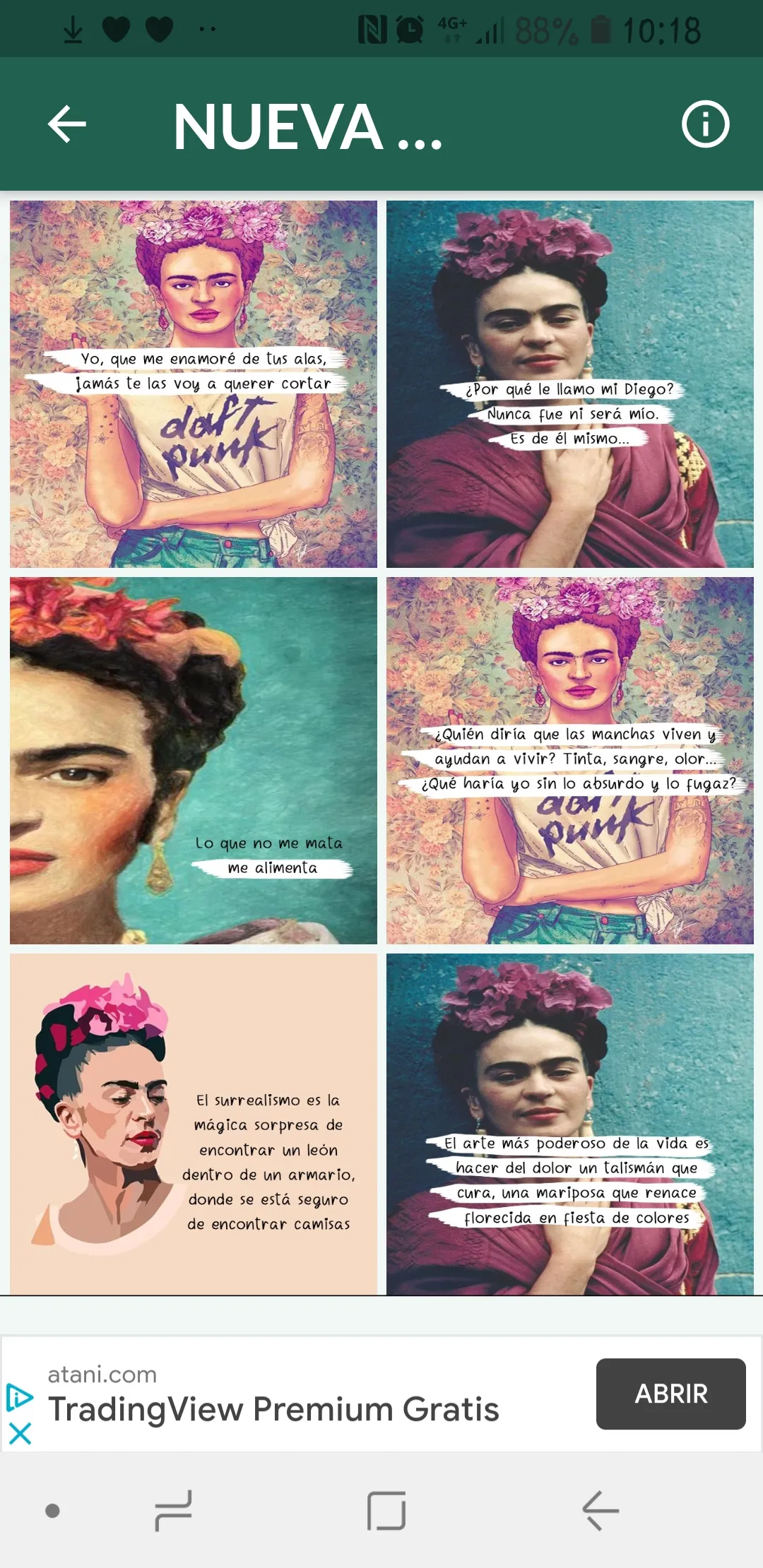 FRIDA KAHLO FRASES Y WALLPAPER | Indus Appstore | Screenshot