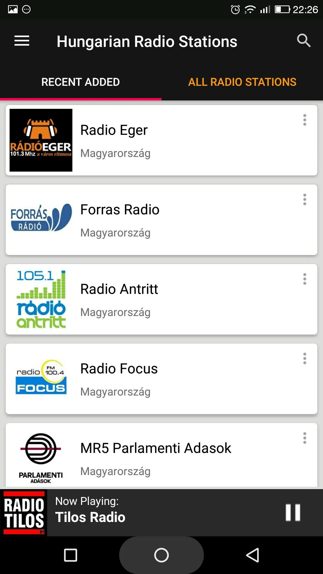 Hungarian Radio Stations | Indus Appstore | Screenshot