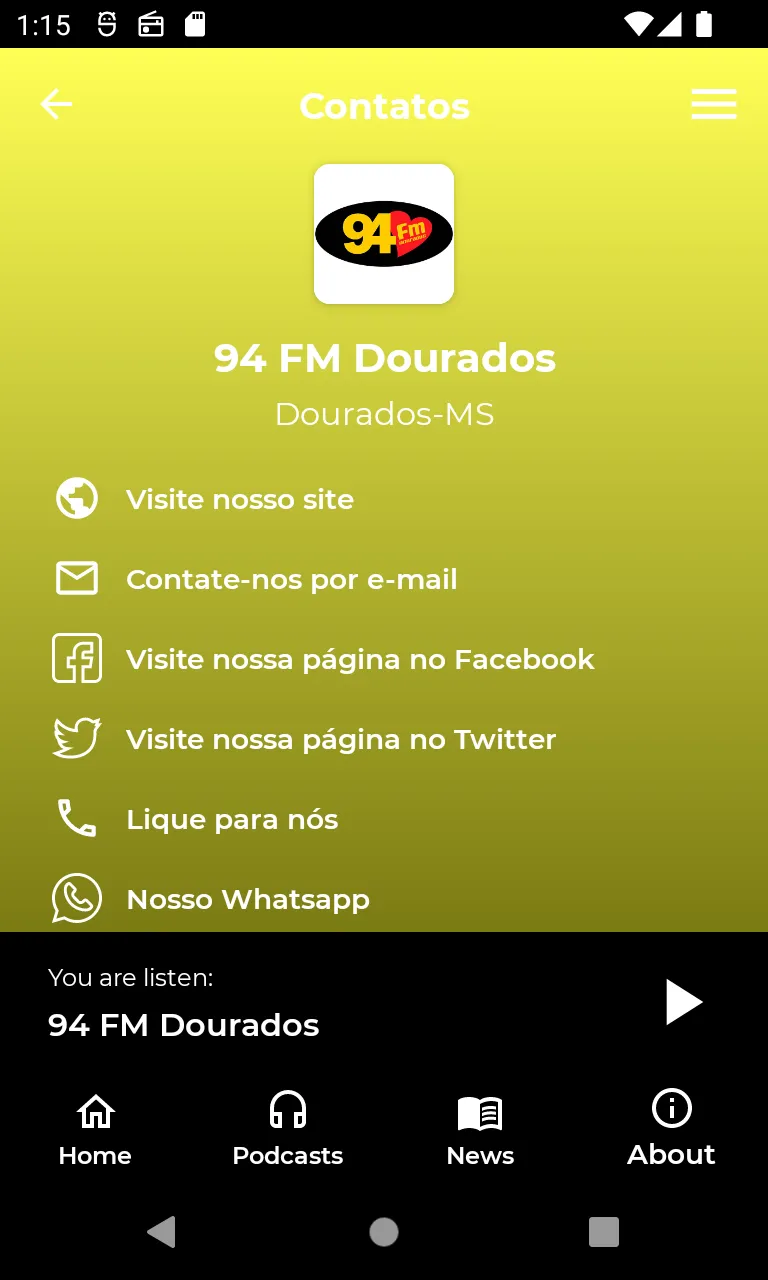 94 FM Dourados | Indus Appstore | Screenshot