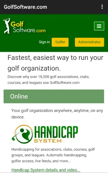 GolfSoftware.com app | Indus Appstore | Screenshot