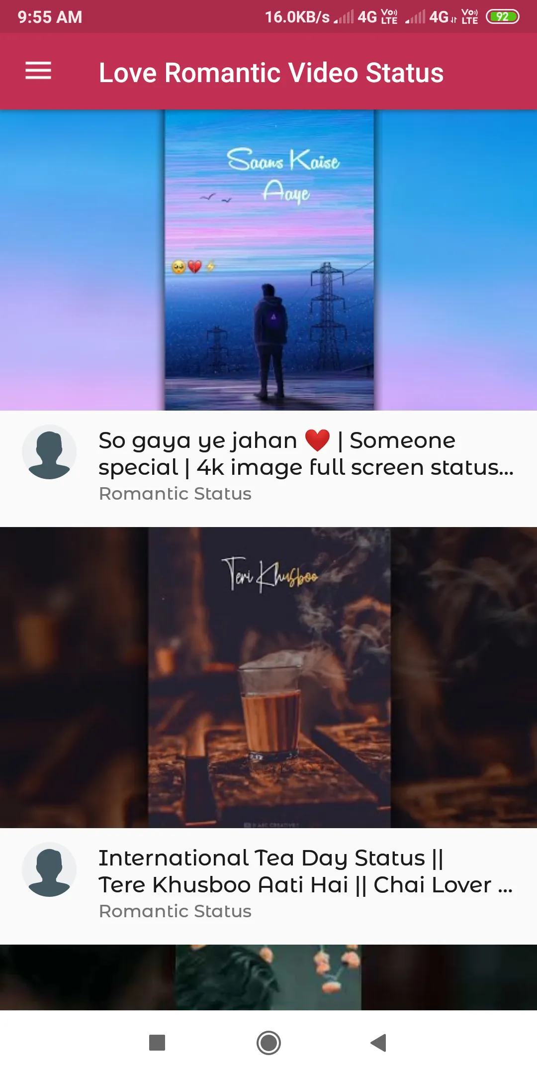 Romantic Video Status | Love | Indus Appstore | Screenshot