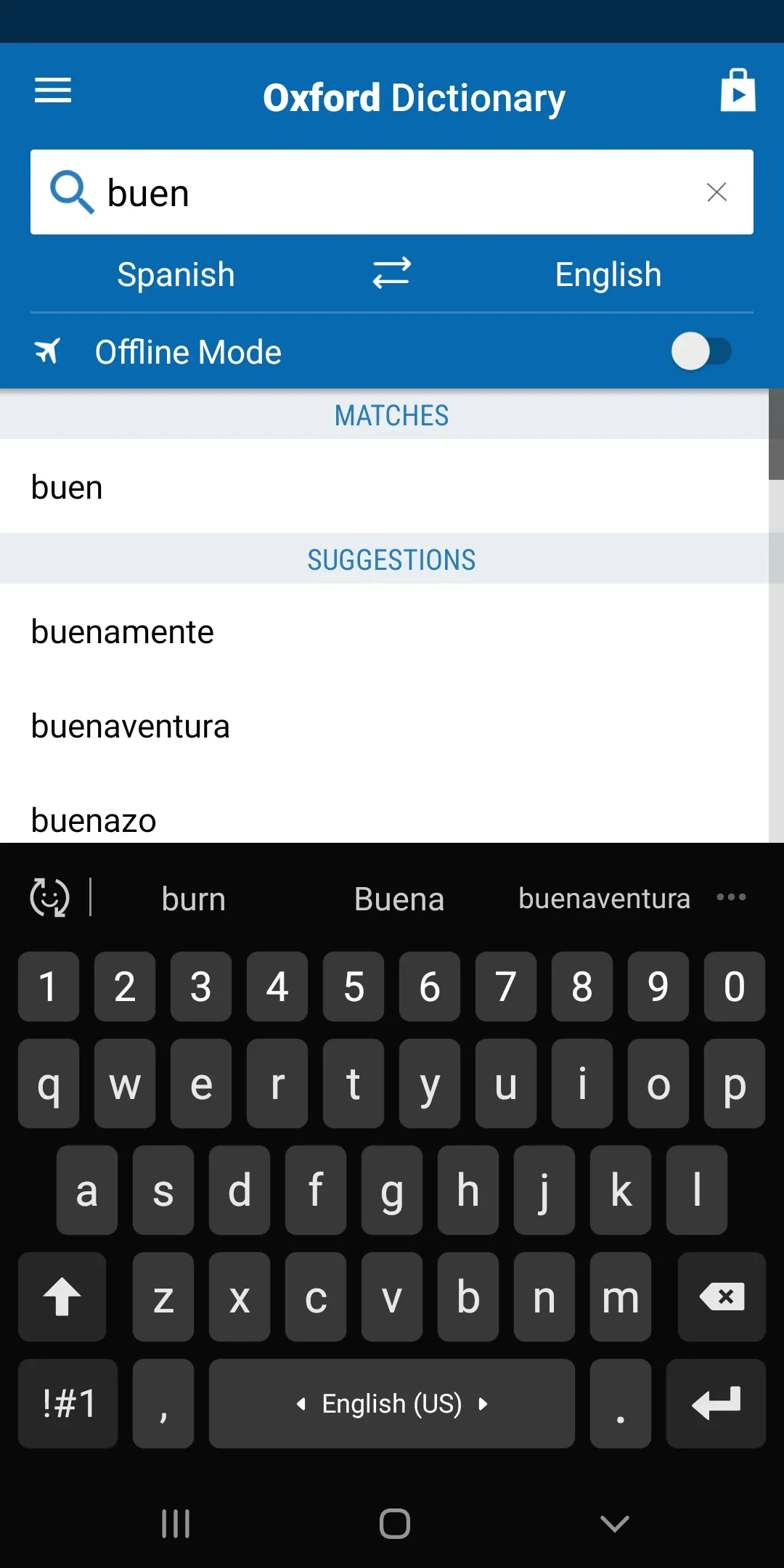 Concise Oxford Spanish Dict. | Indus Appstore | Screenshot