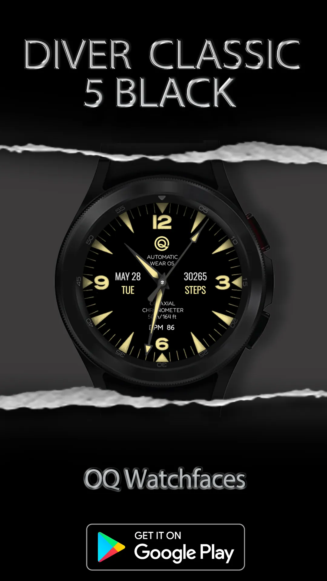 Diver 5 Black For Wear OS 4 | Indus Appstore | Screenshot