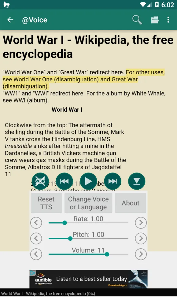@Voice Aloud Reader (TTS) | Indus Appstore | Screenshot