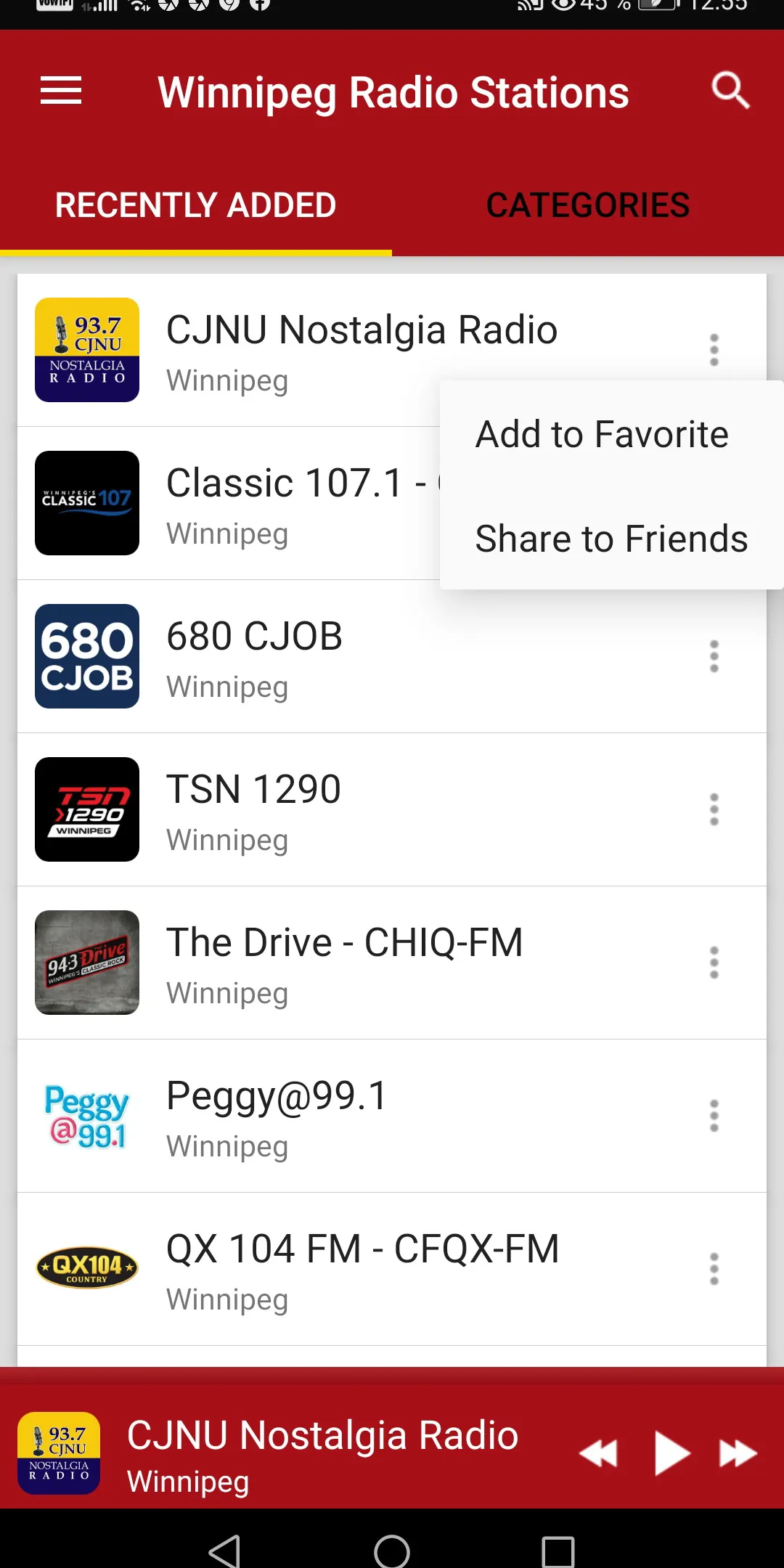 Winnipeg Radio Stations | Indus Appstore | Screenshot