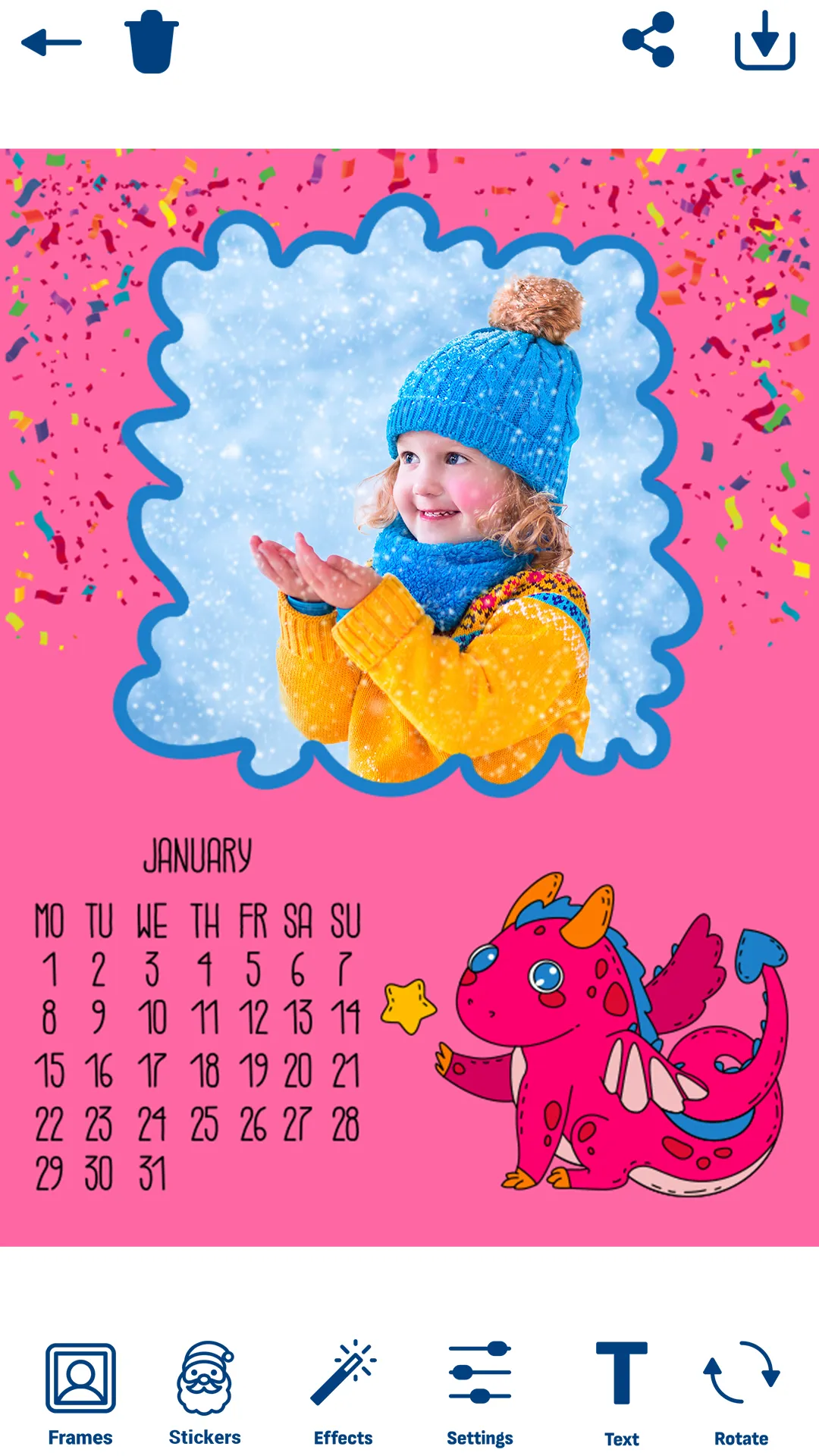 Calendar Photo Frames | Indus Appstore | Screenshot