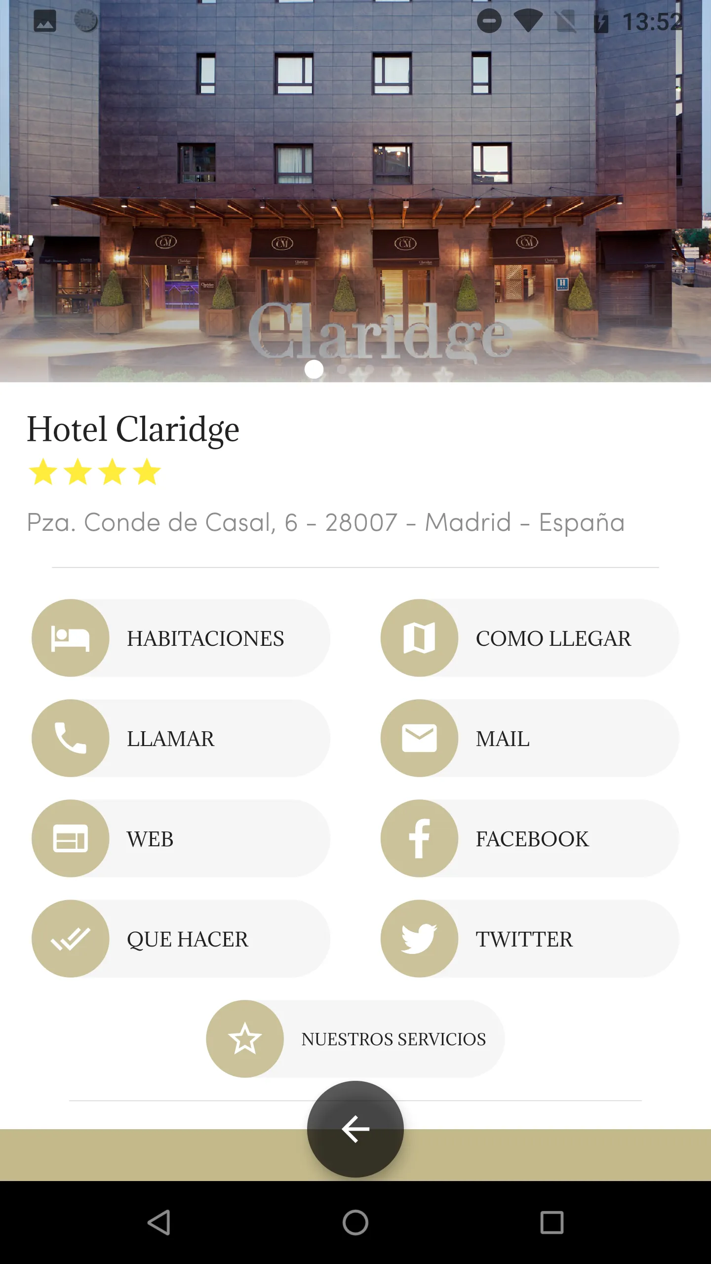 Hotel Claridge Madrid | Indus Appstore | Screenshot