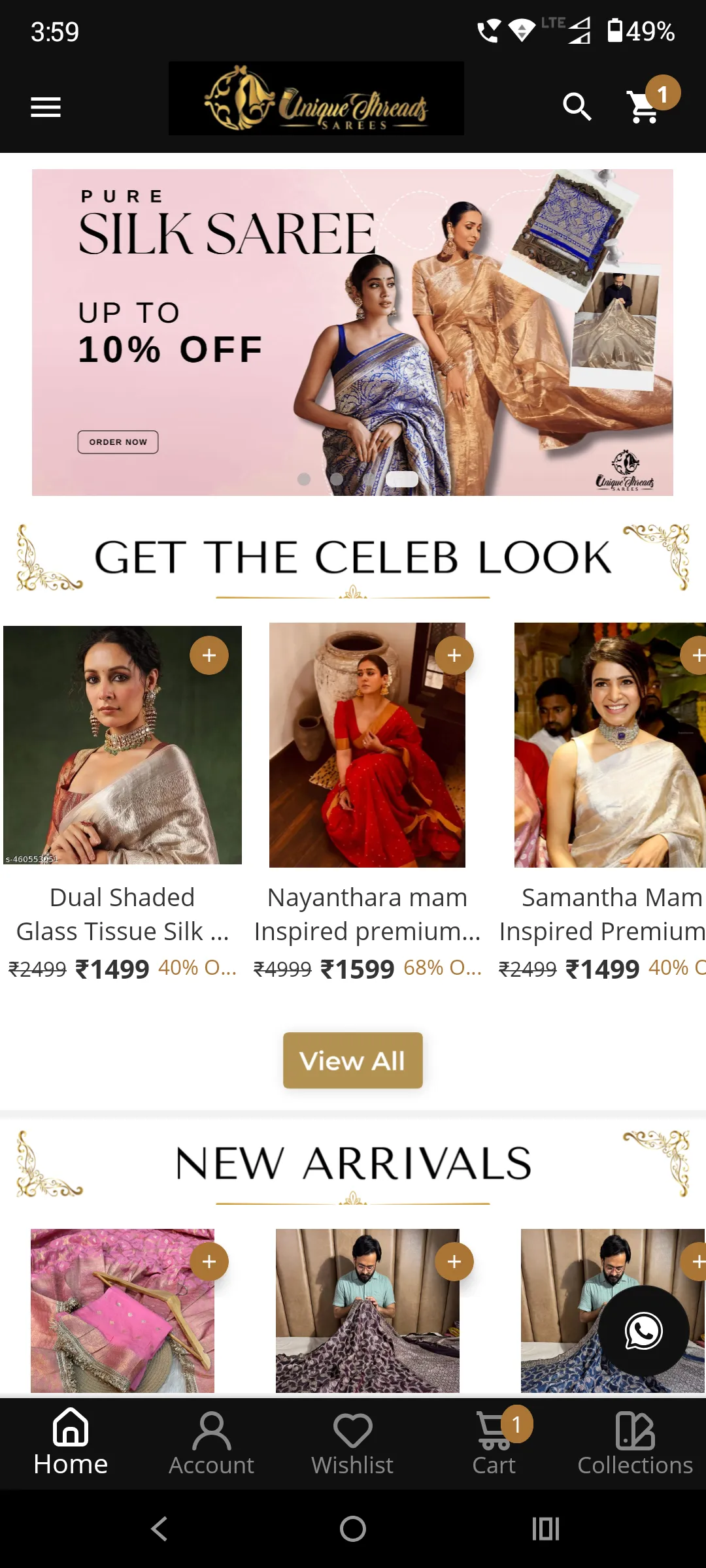 Unique Threads Sarees | Indus Appstore | Screenshot