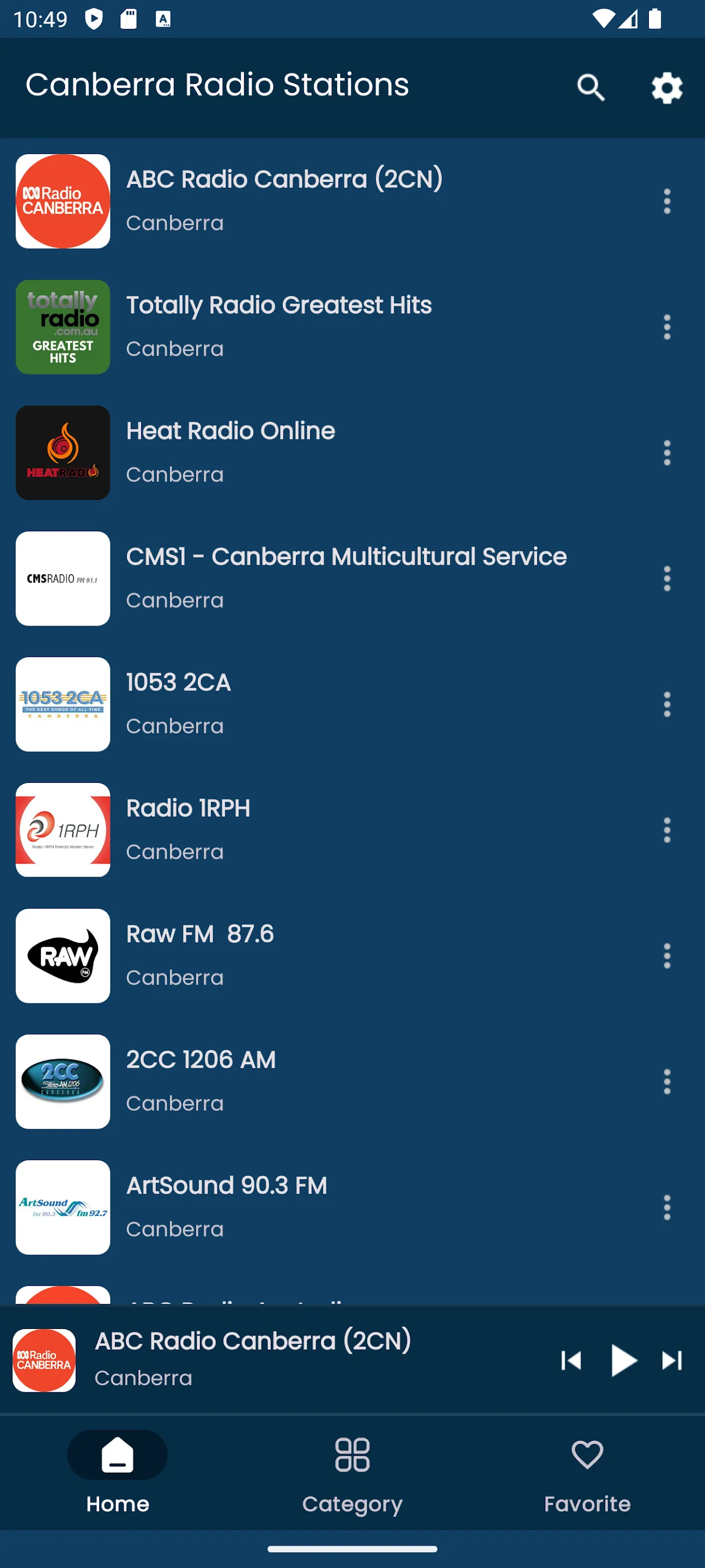 Radios from Canberra | Indus Appstore | Screenshot