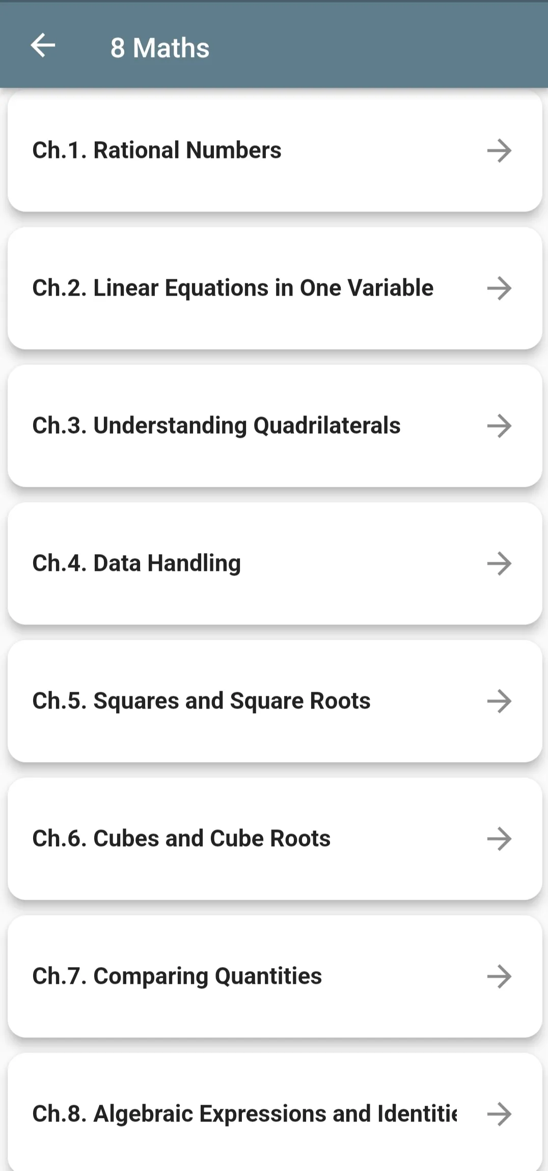 Class 8 Maths Solution 2023-24 | Indus Appstore | Screenshot