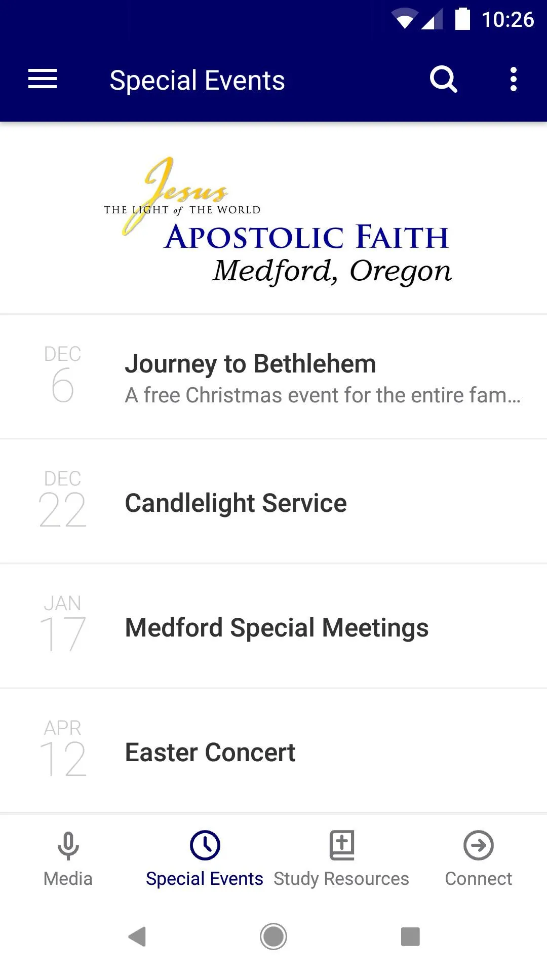 Apostolic Faith Church Medford | Indus Appstore | Screenshot