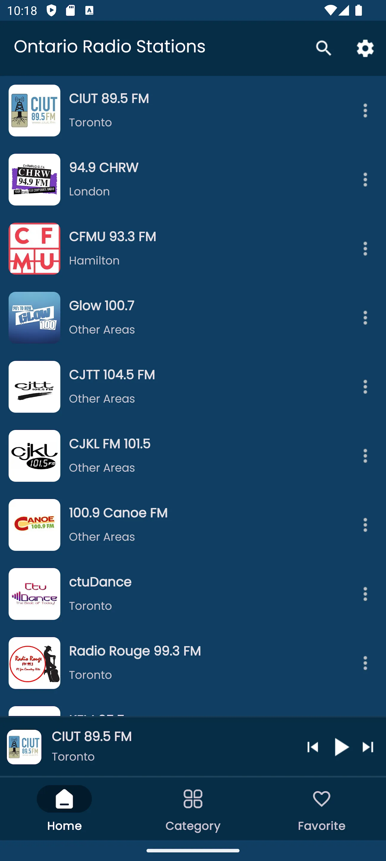 Radios from Ontario | Indus Appstore | Screenshot